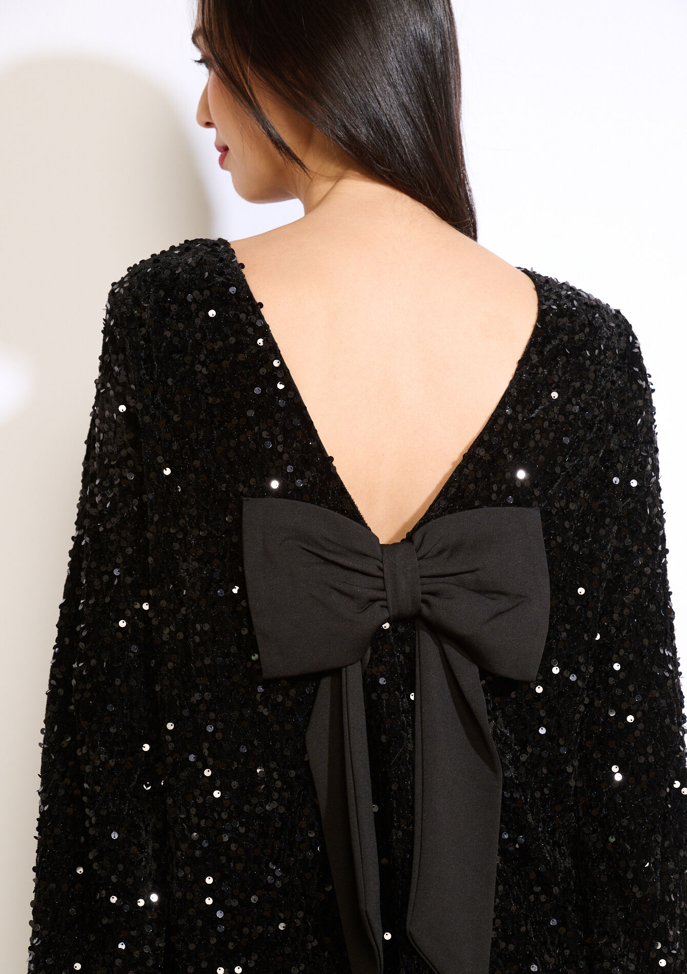 Robe courte à sequins, Robe courte à sequins - BLACK - 08104352_1119
