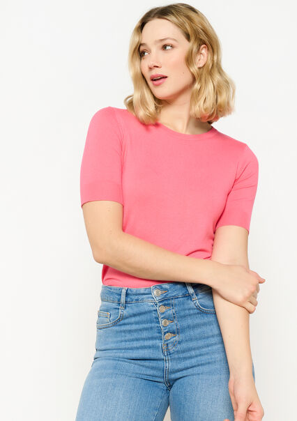 Short-sleeved pullover - CORAL PINK  - 04006291_1968