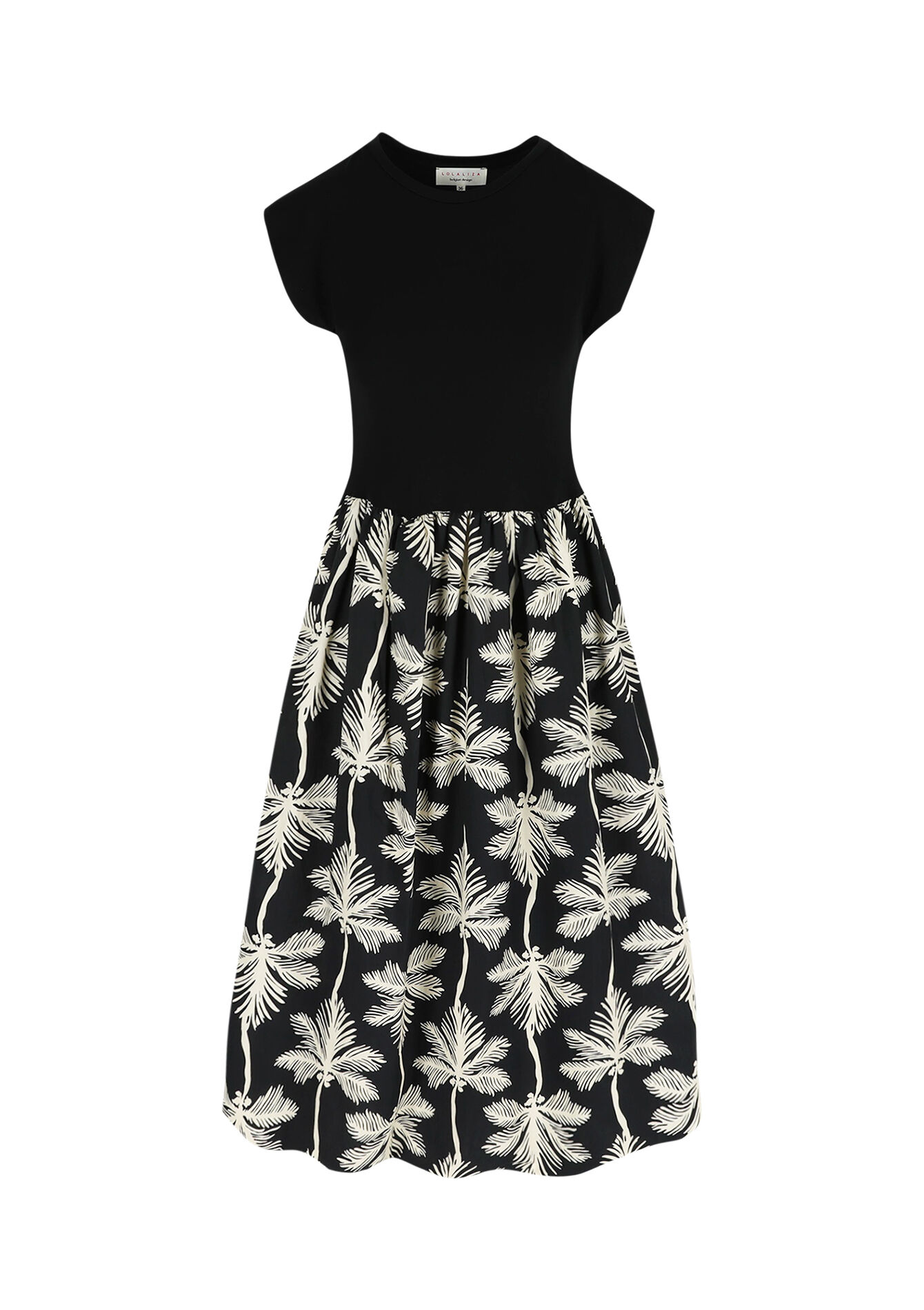 Midi-jurk met contrasten - BLACK - 08104095_1119