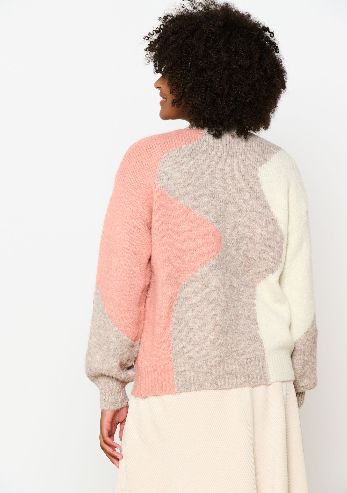 Sweater with zigzag and sequins, Sweater with zigzag and sequins - LIGHT TAUPE - 04006573