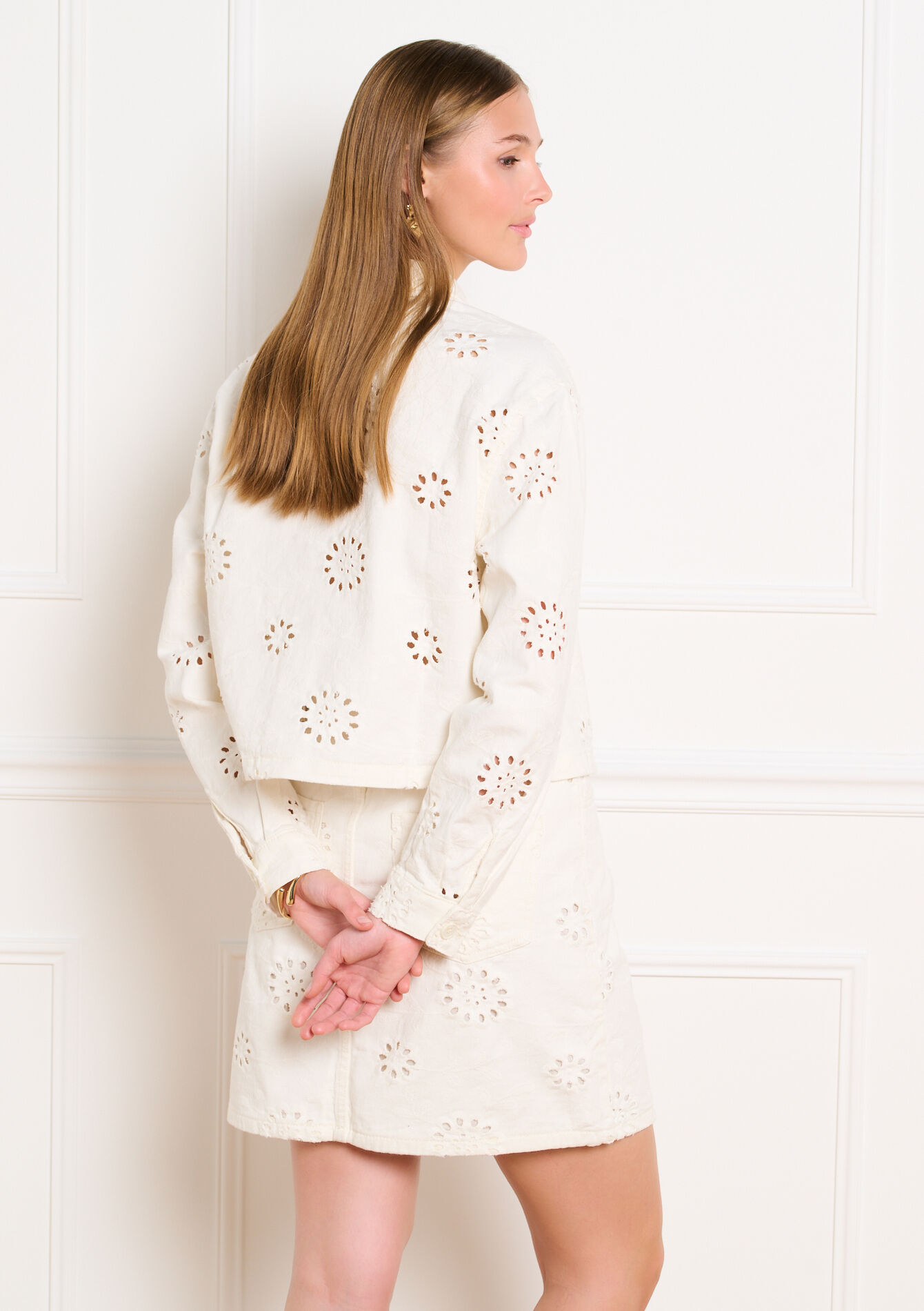 Broderie anglaise jacket - OFFWHITE - 09101119_1001