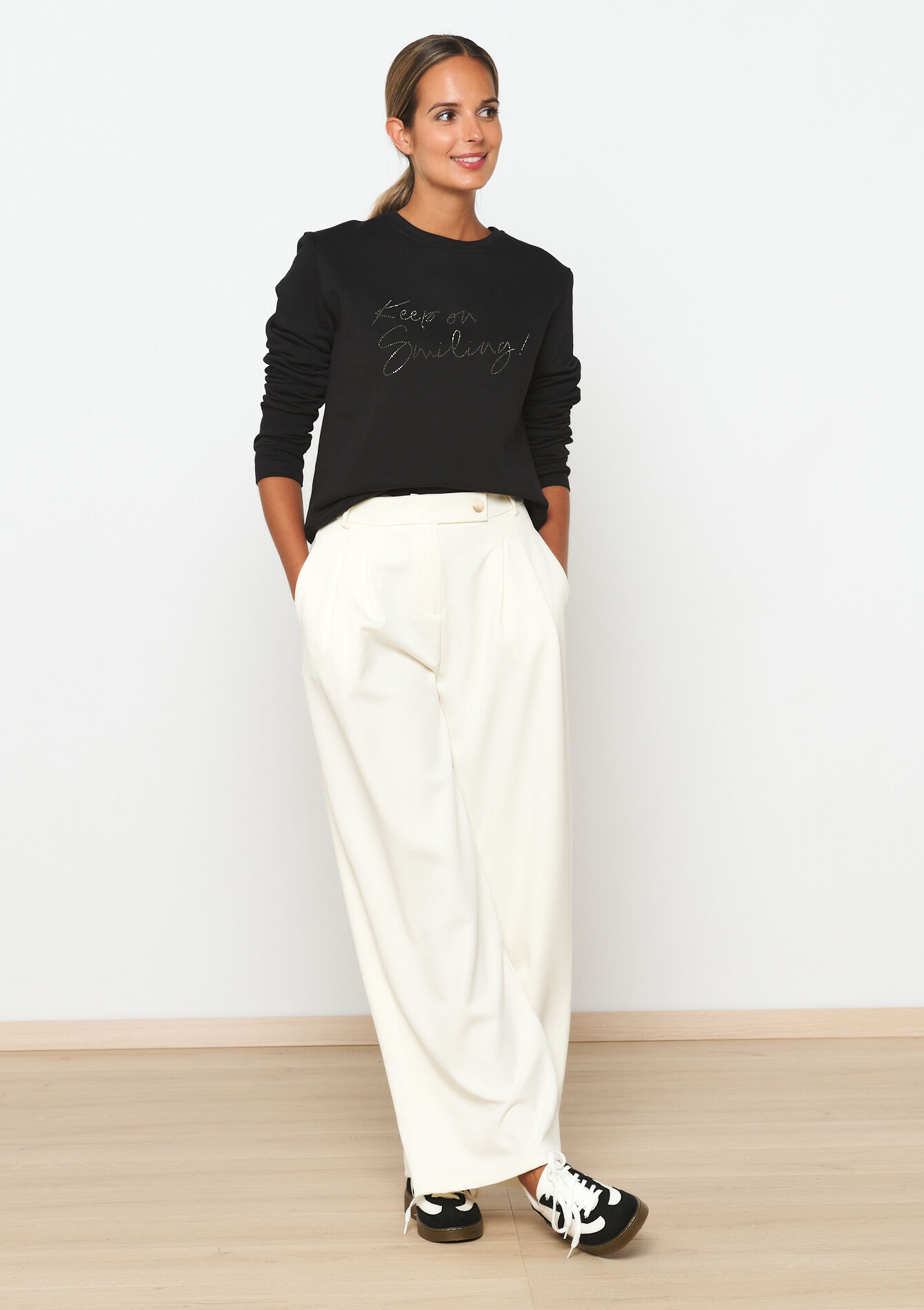 Sweater met opschrift, Sweater met opschrift - BLACK - 03001717_1119