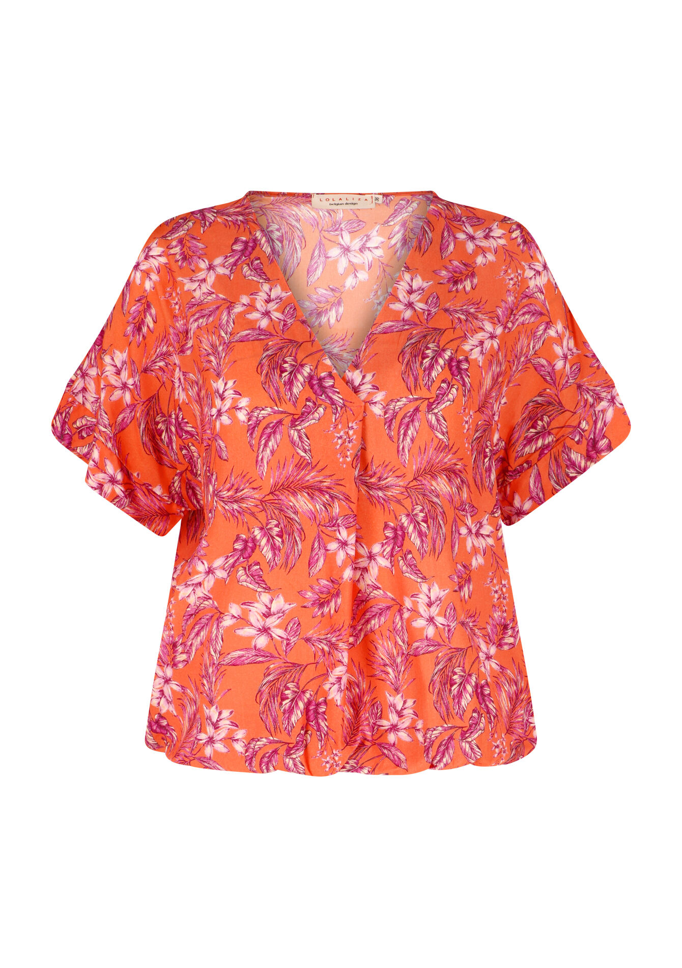 T-shirt met bloemenprint - PASTEL PEACH - 05702261_1974