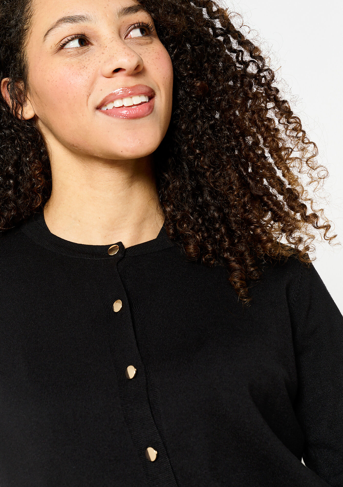 Cardigan met ronde hals, Cardigan met ronde hals - BLACK - 04101232_1119