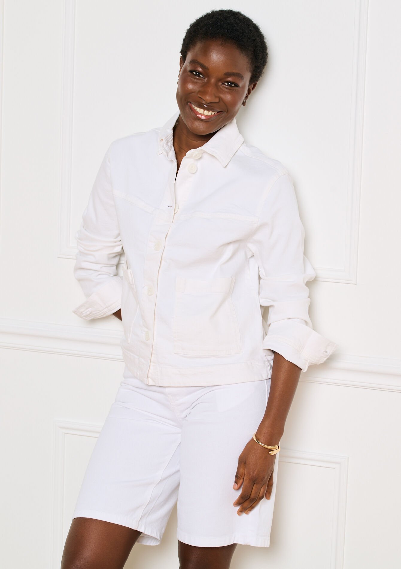 Korte gestructureerde jas - OFFWHITE - 09101122_1001