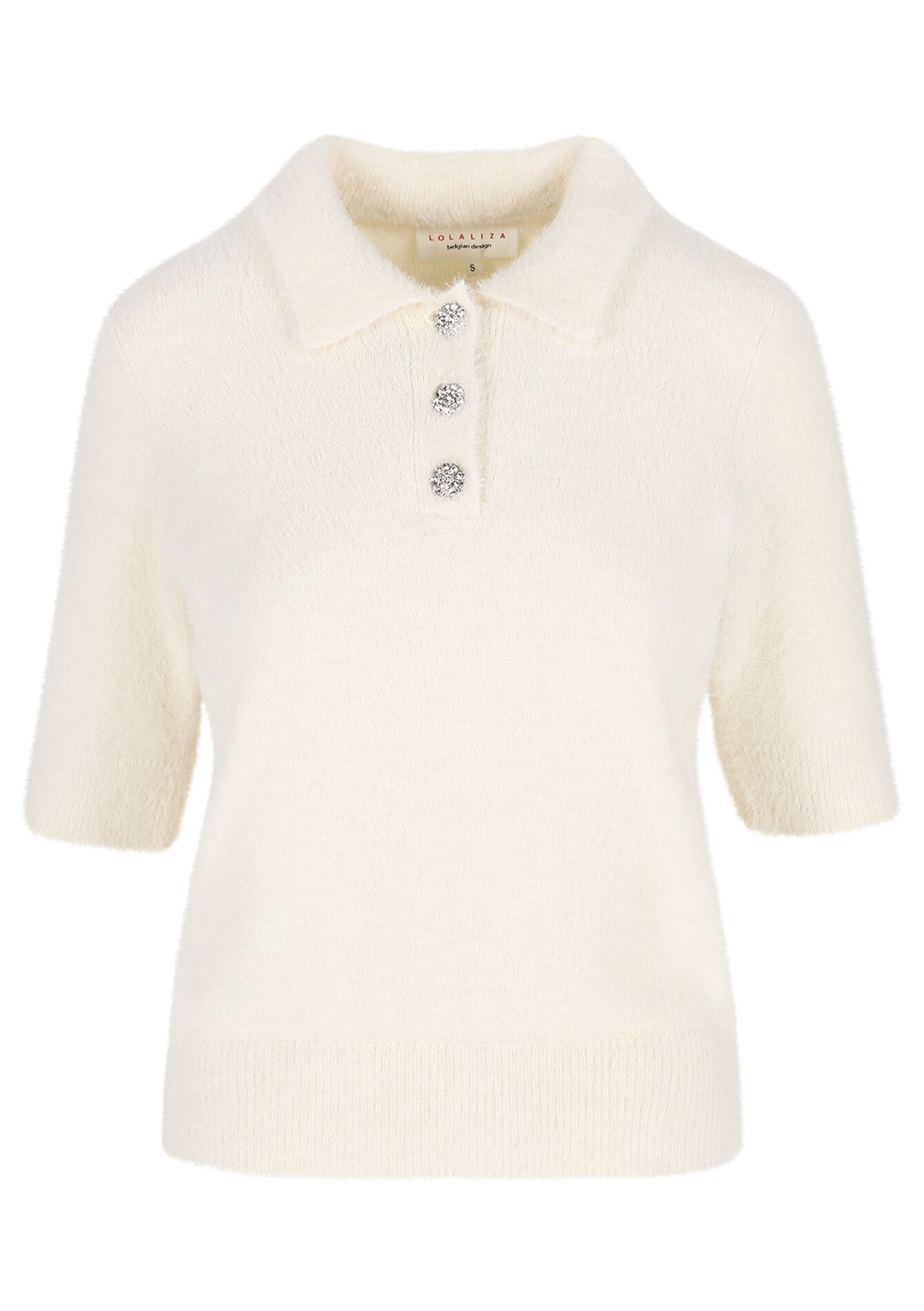 Trui met sierknopen - VANILLA WHITE - 04006919_1013