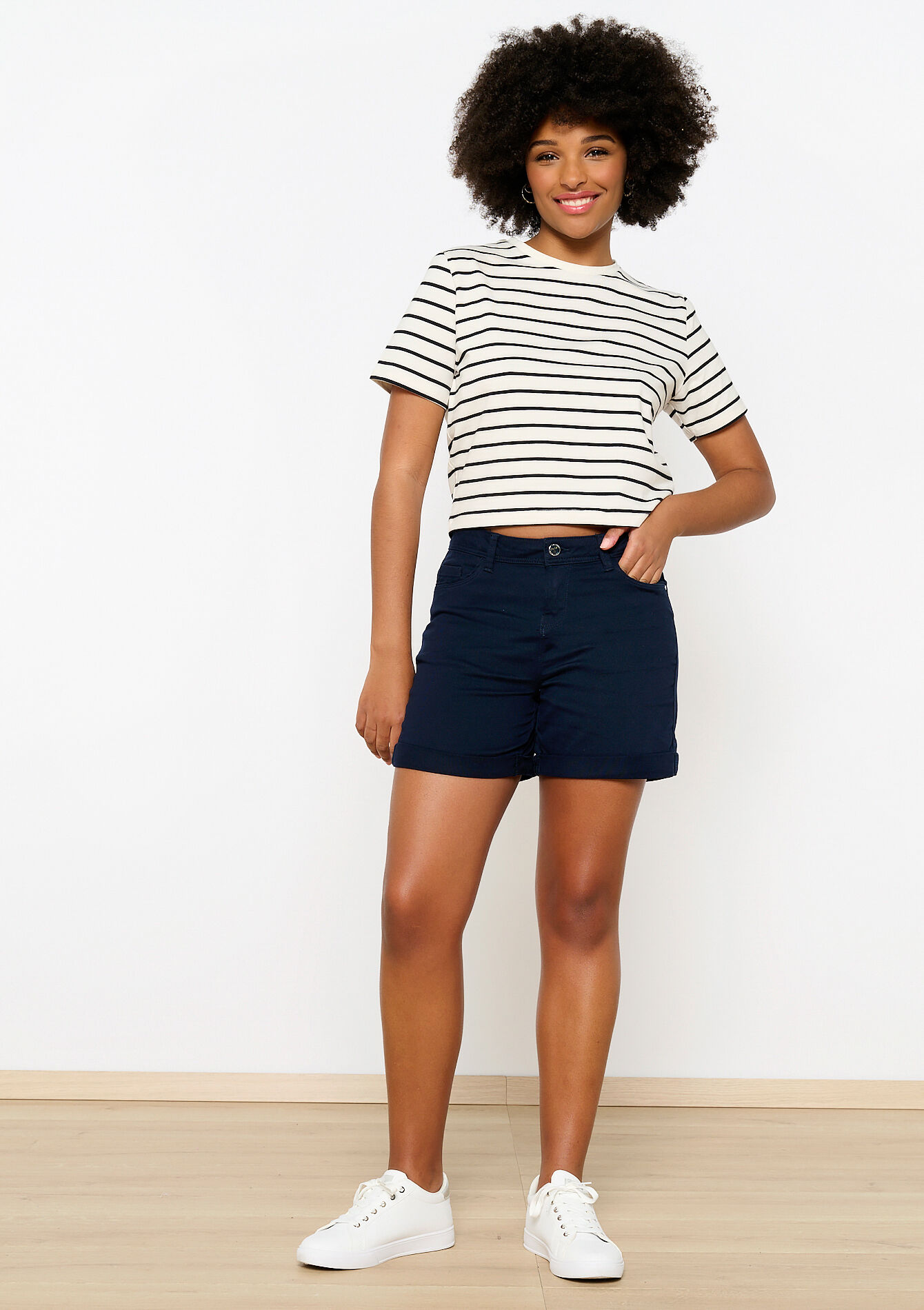 Short met normale taille - NAVY BASIC - 06100569_2723