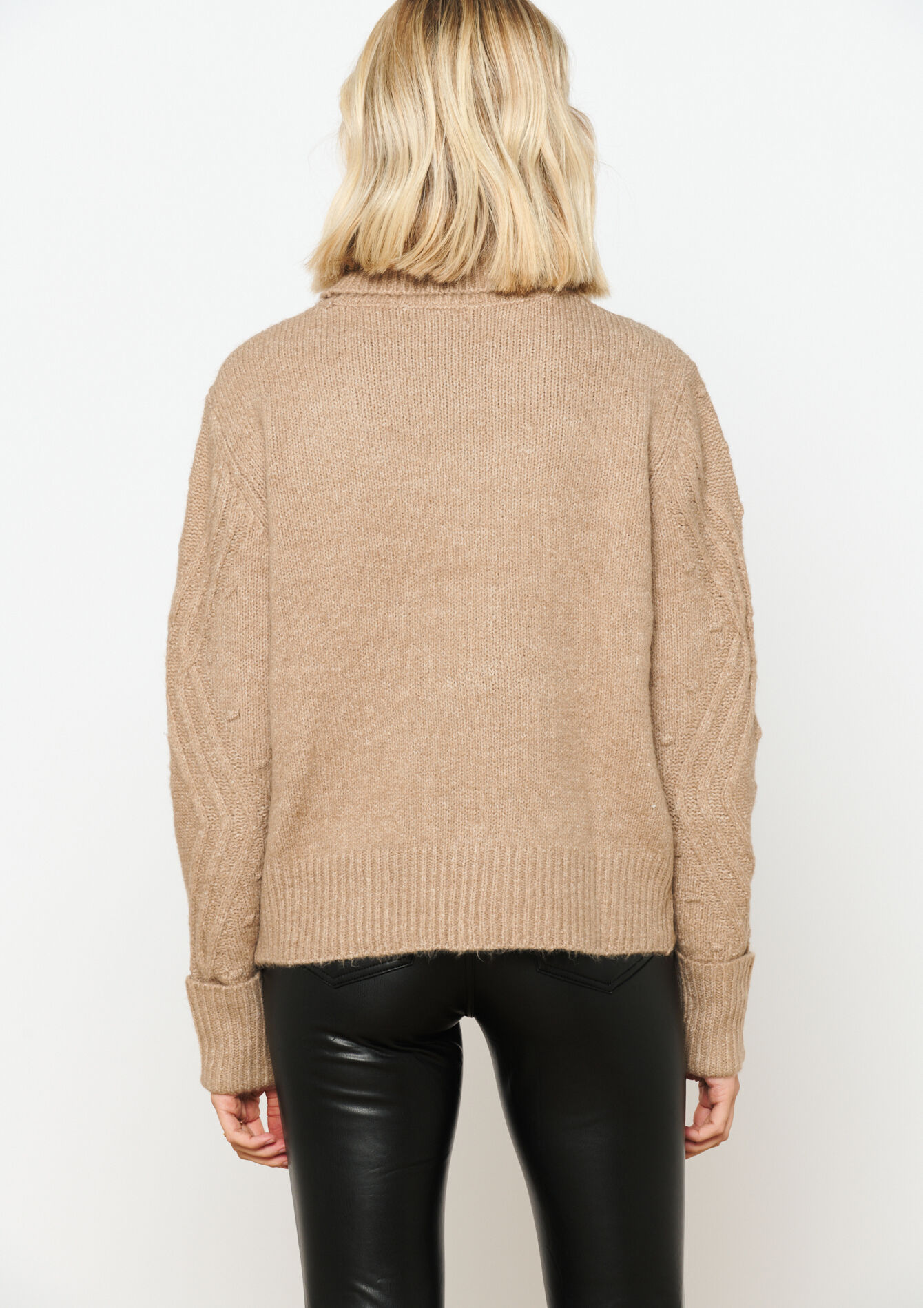 Grofgebreide coltrui met reliëf , Grofgebreide coltrui met reliëf - TAUPE - 04101041_1021