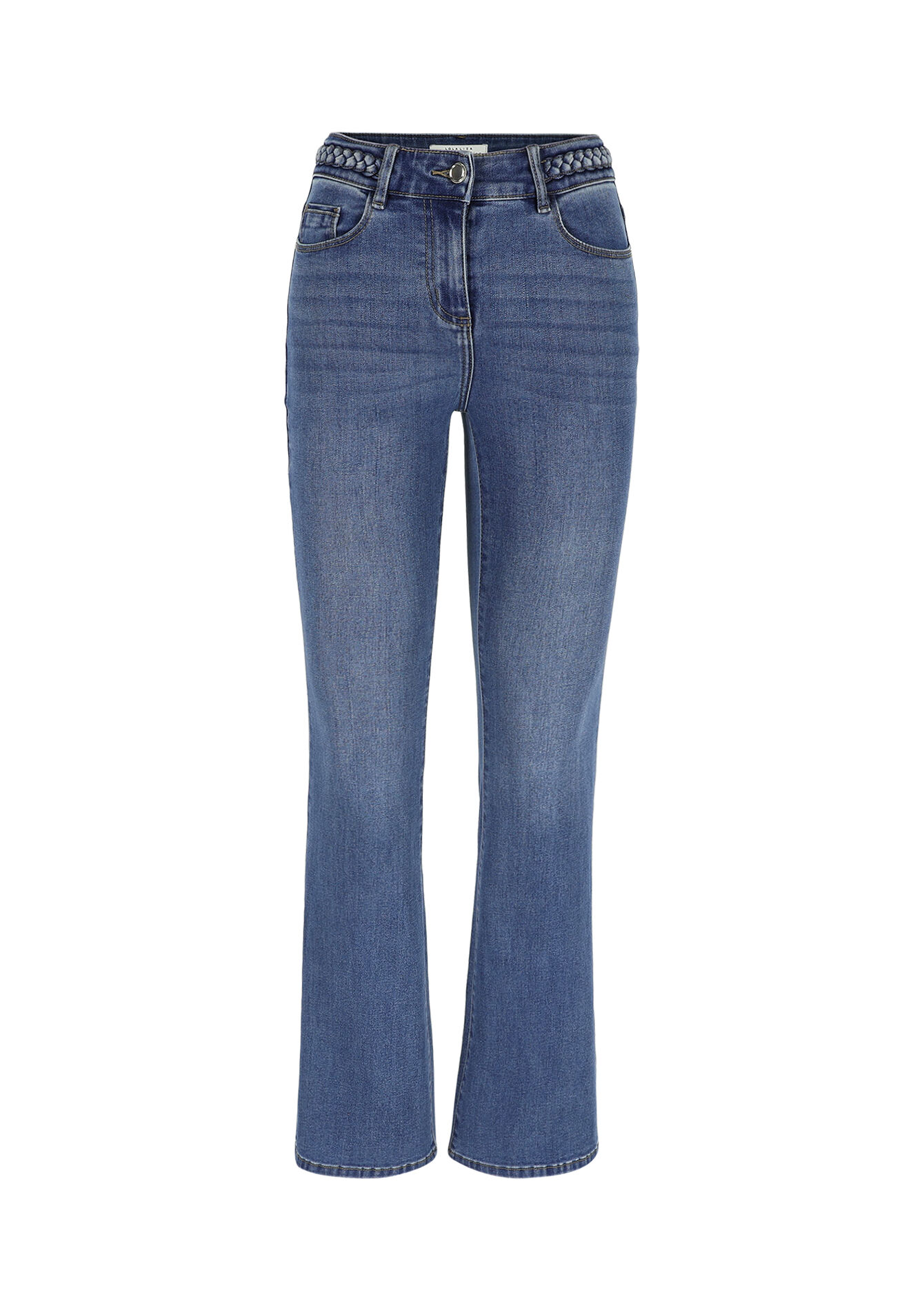 Bootcut jeans met hoge taille, Bootcut jeans met hoge taille - MEDIUM BLUE - 22000568_0500