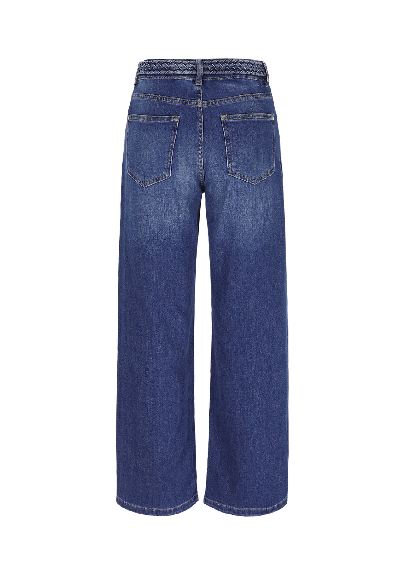 High-waist wijde jeans, High-waist wijde jeans - DARK BLUE - 22000633_0501