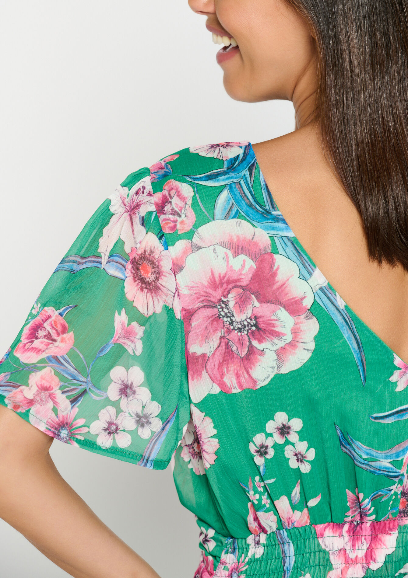 Maxi-jurk met bloemenprint, Maxi-jurk met bloemenprint - GREEN APPLE - 08602026_1783