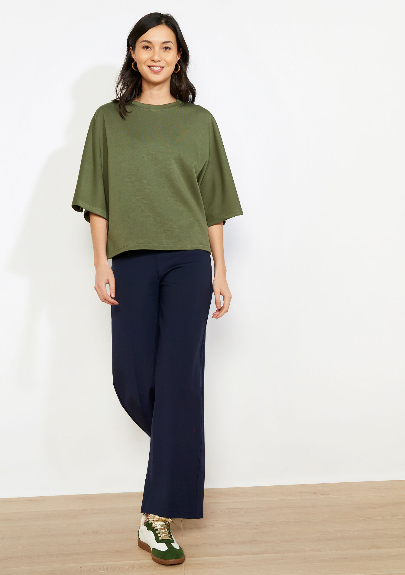 Sweat ample minimaliste - KHAKI MED - 15100416_4327
