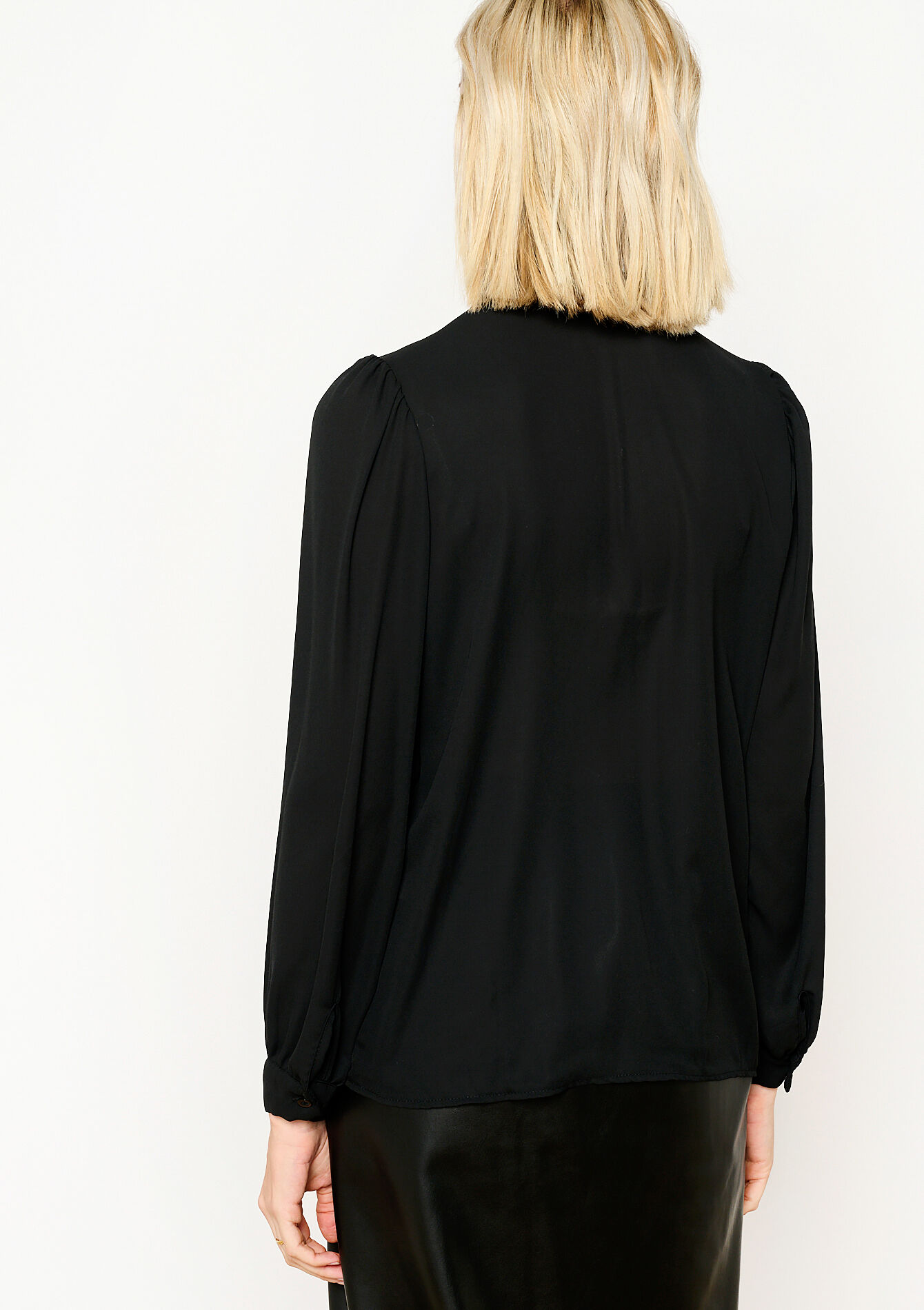 Blouse met strik - BLACK - 05702403_1119