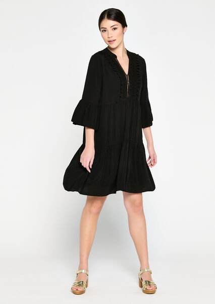 A-lijn jurk met macramé - BLACK BEAUTY - 08102557_2600