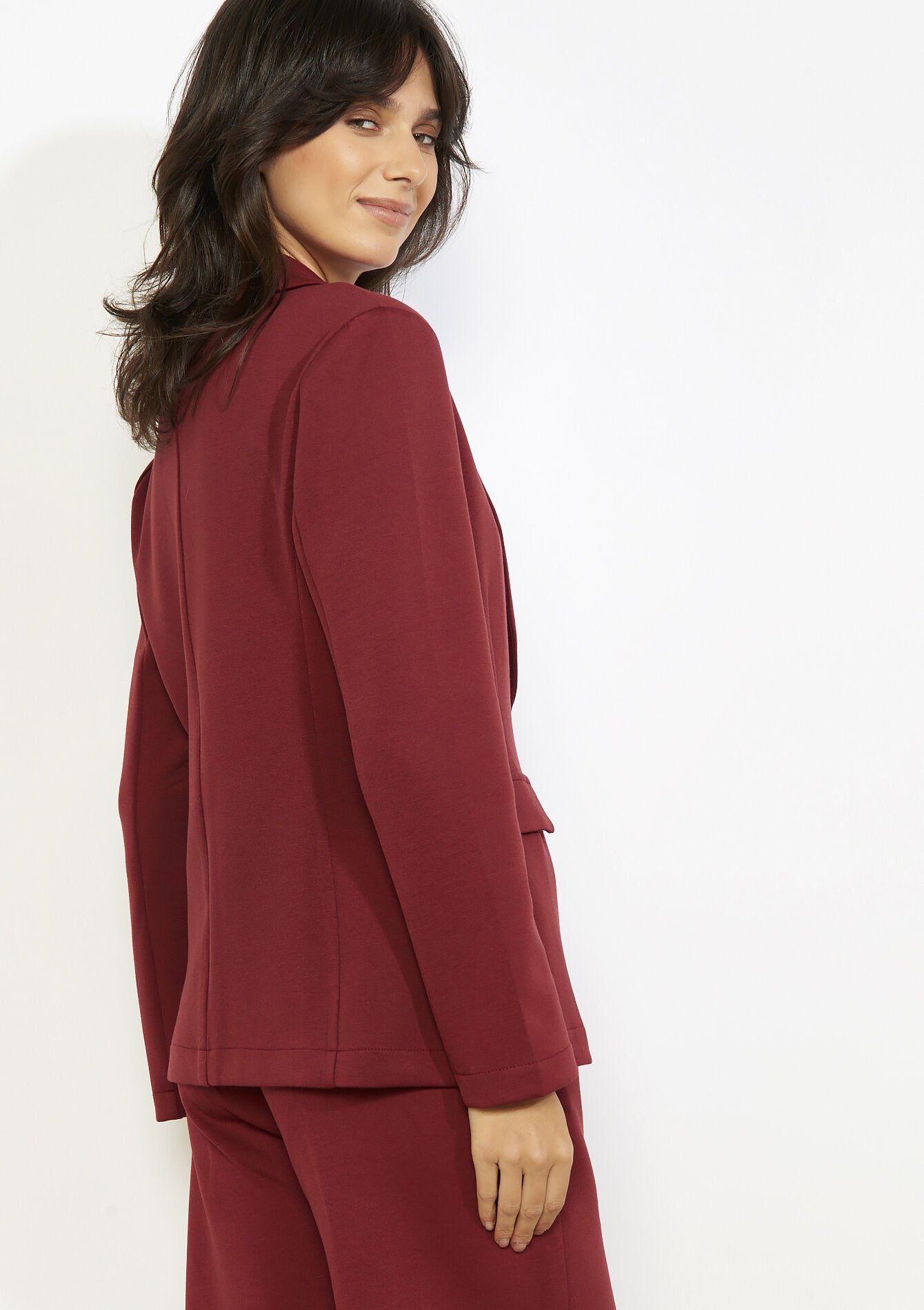 Rechte blazer met structuur, Rechte blazer met structuur - BORDEAUX WINE - 09101124_5514