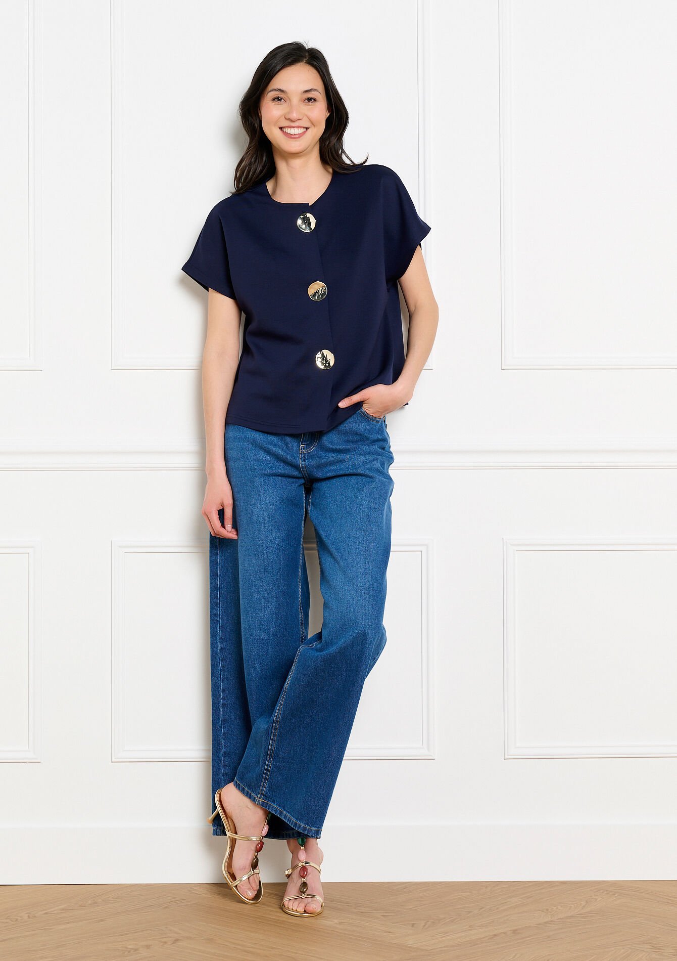 Haut à boutons oversize, Haut à boutons oversize, , hi-res