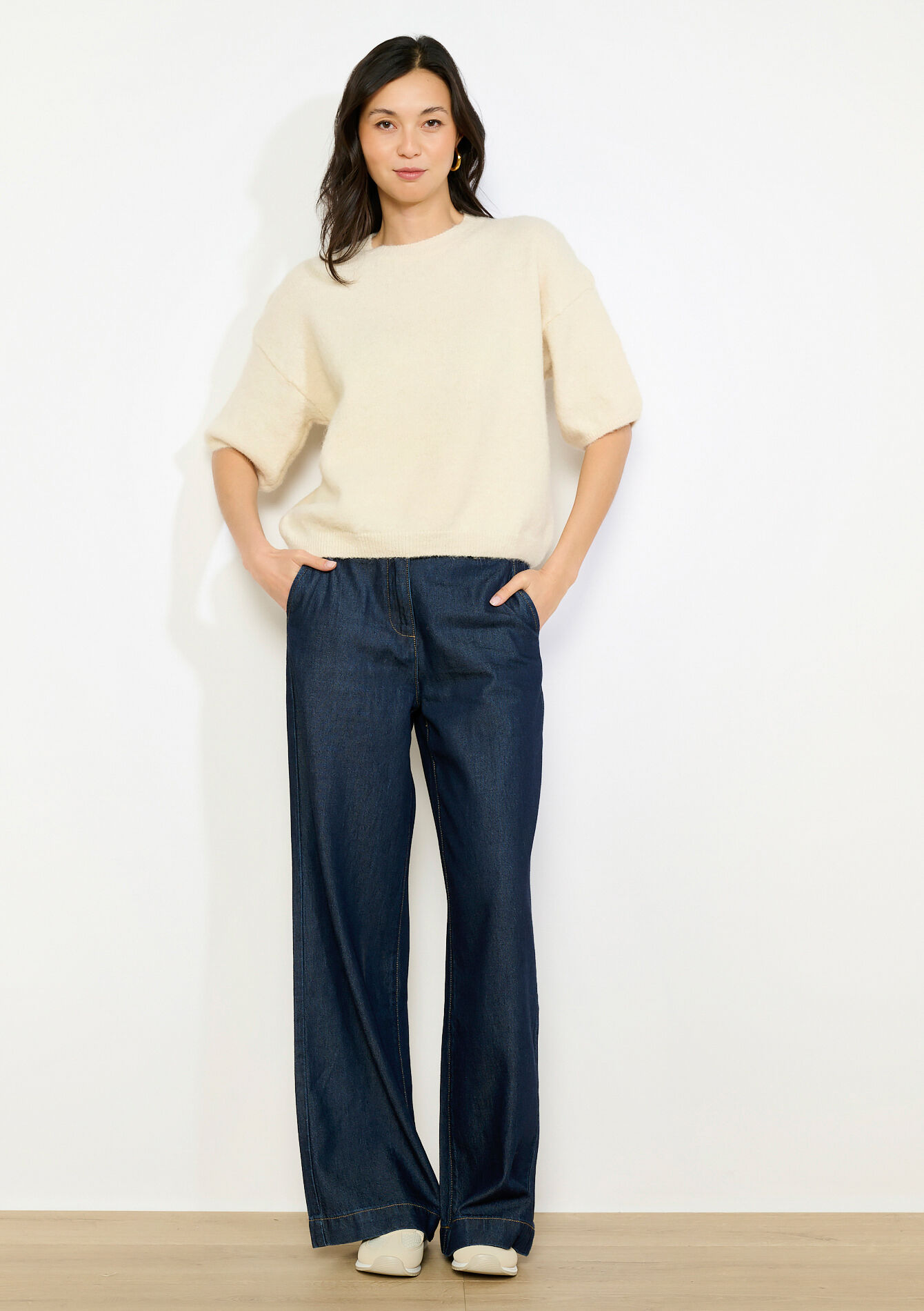 Pull en maille duveteuse - VANILLA WHITE - 04007227_1013