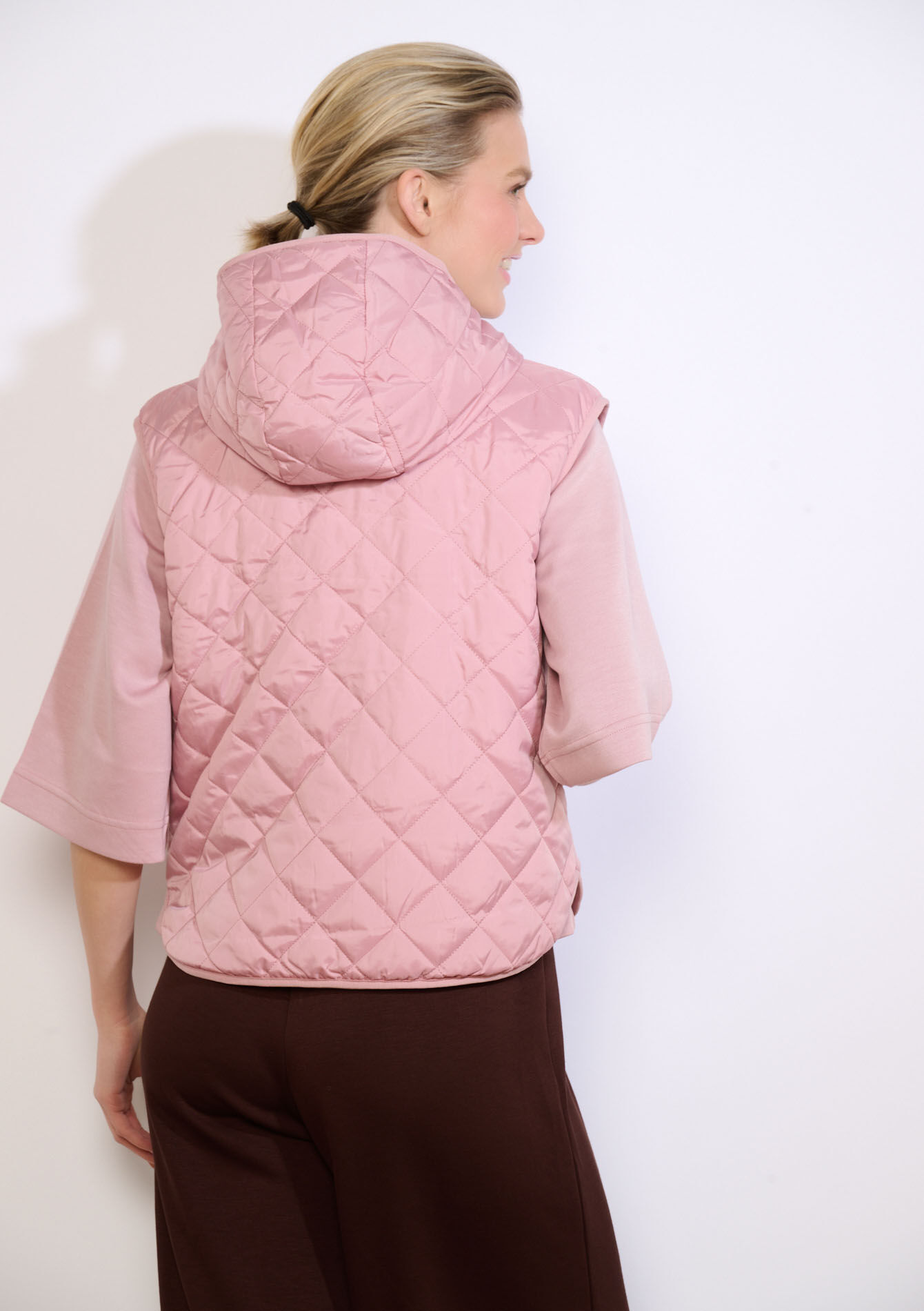 Reversible hooded vest - COSMETIC PINK - 15100413_5733