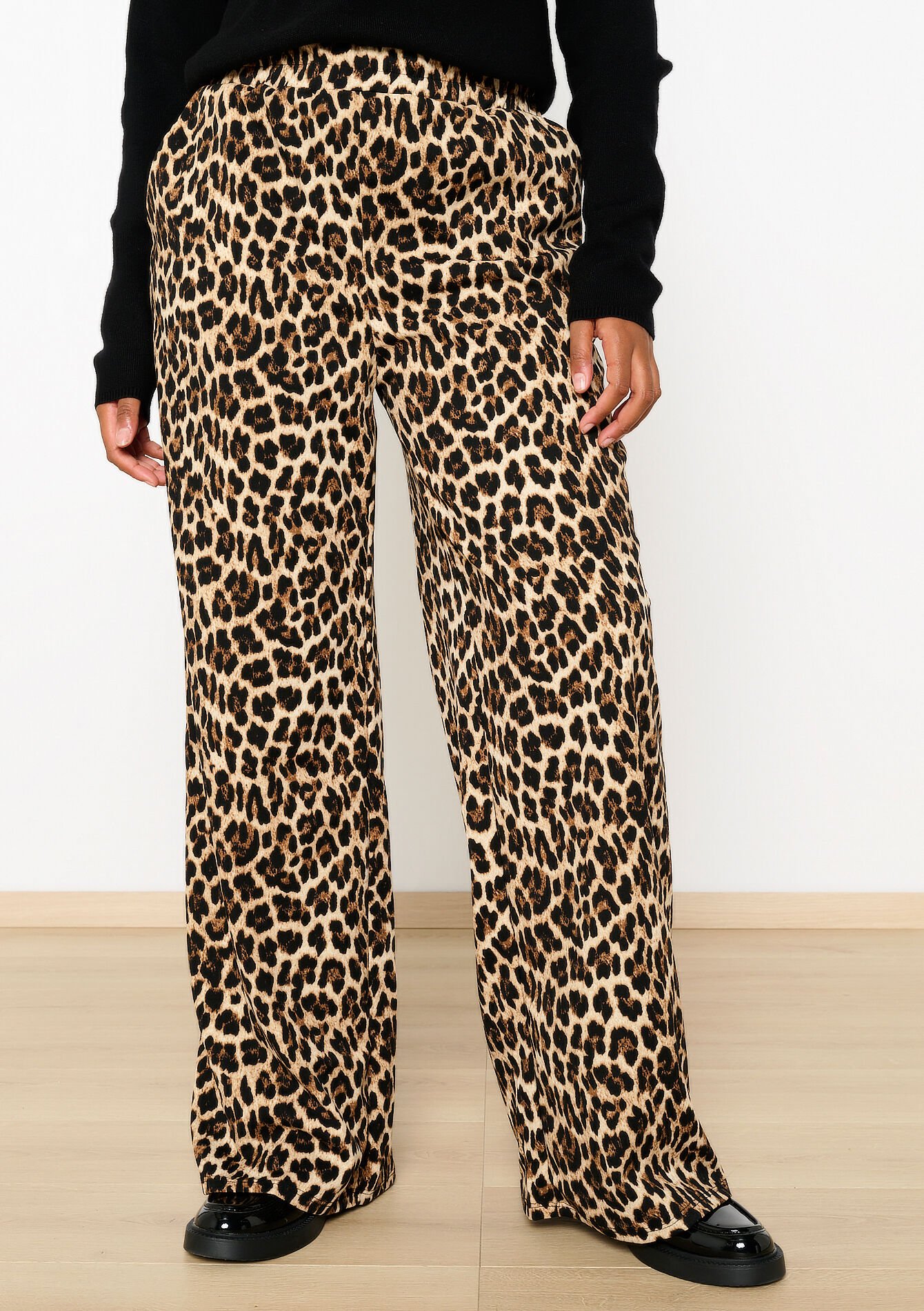 Leopard-print trousers - BLACK - 06600931_1119