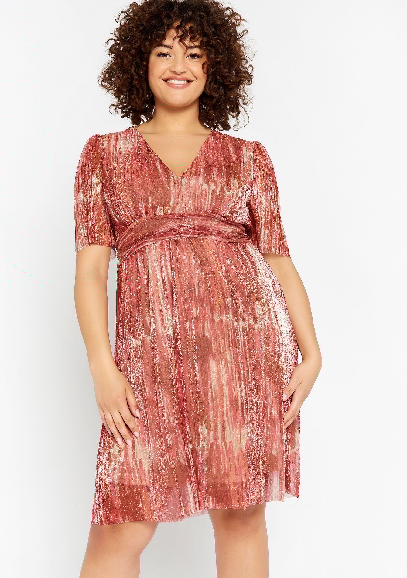 Lurex dress with print, Lurex dress with print - RED PAPRIKA - 08103240_1293