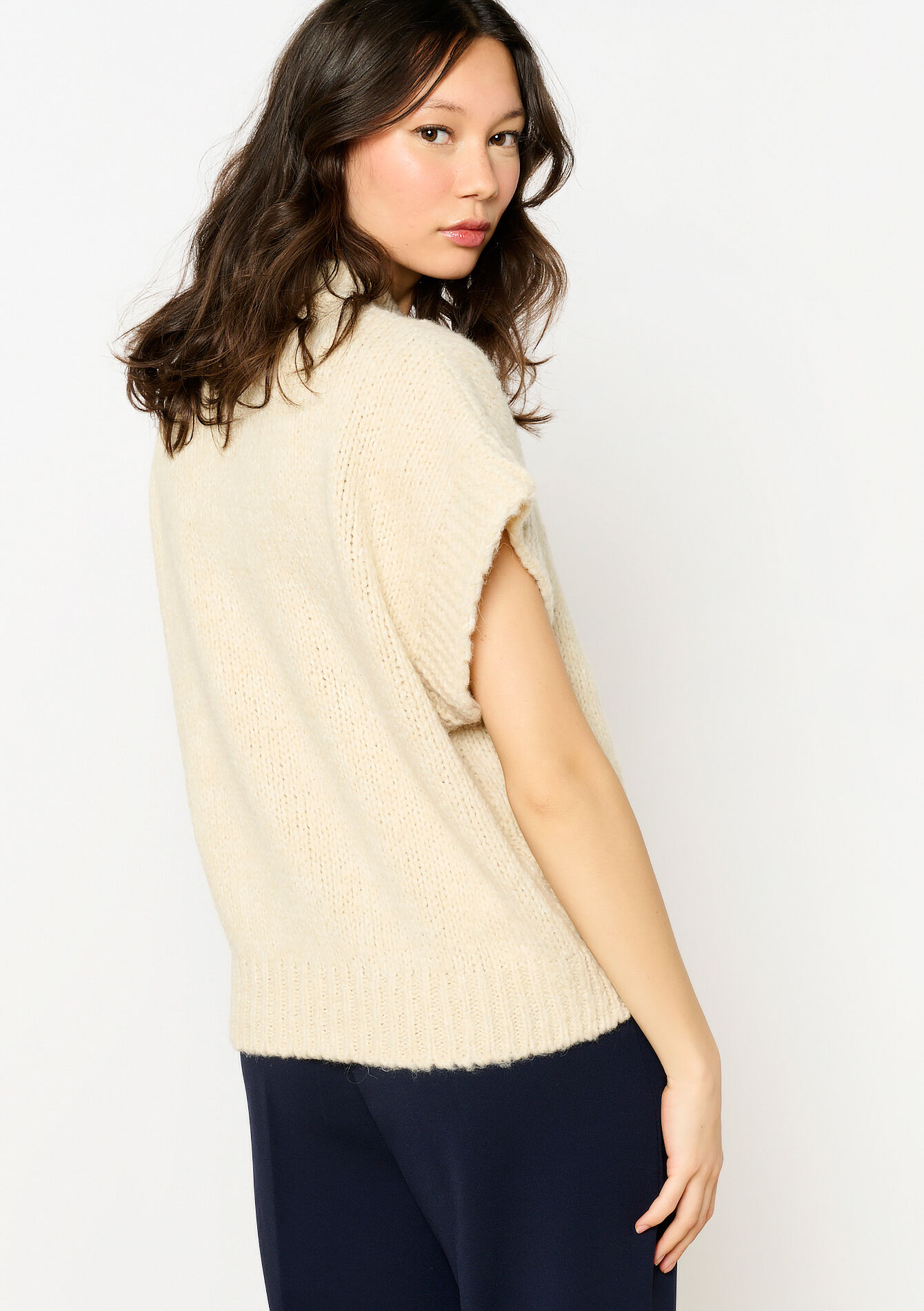 Sleeveless sweater, Sleeveless sweater - VANILLA WHITE - 04006868_1013
