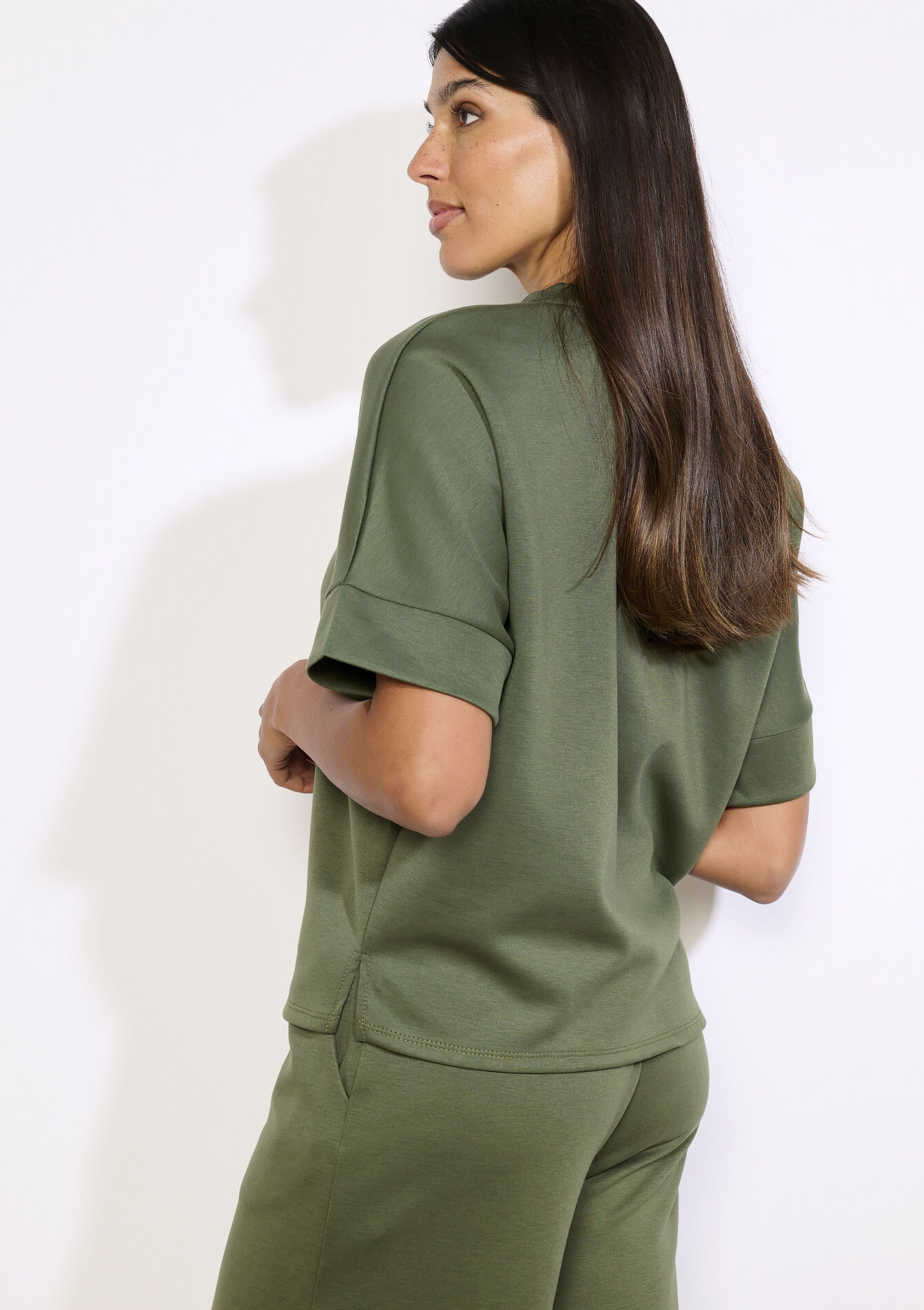 T-shirt ample en jersey, T-shirt ample en jersey - KHAKI FADED - 15100383_4326