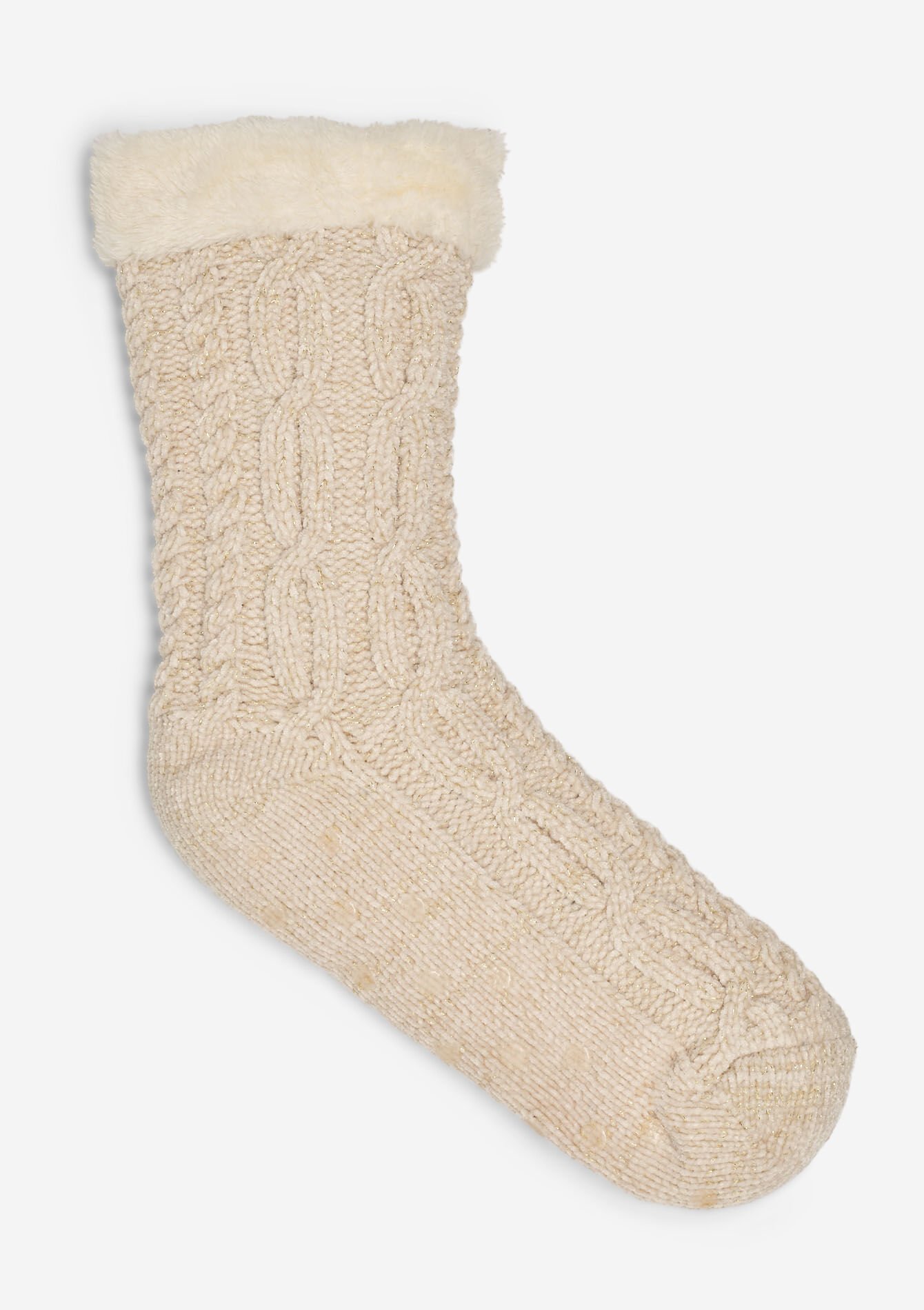 Gebreide pantoffels met lurex - VANILLA WHITE - 17101526_1013