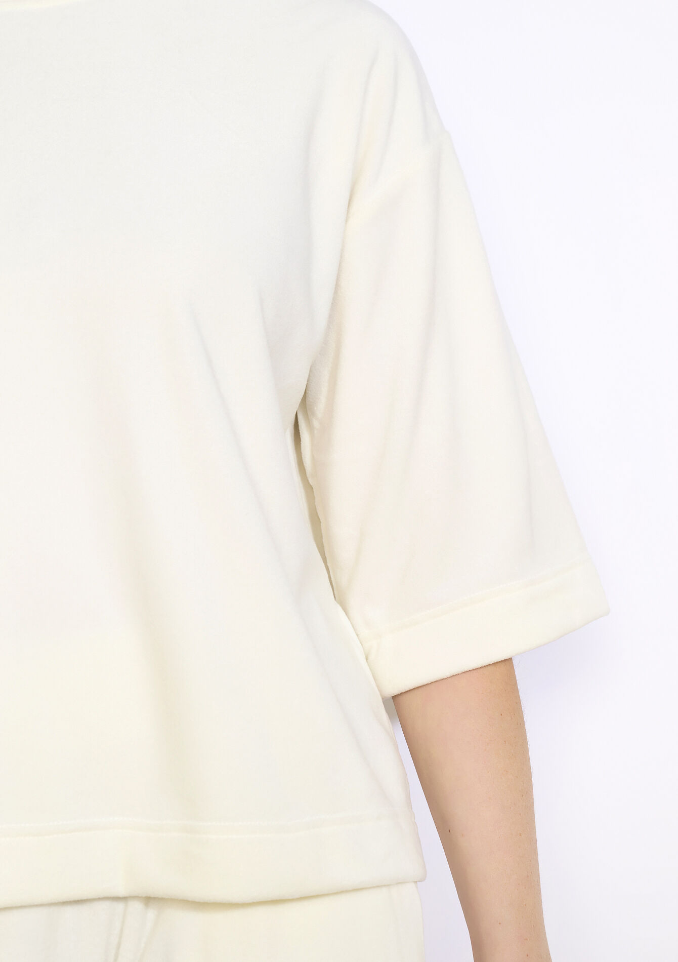 Haut ample en velours - OFFWHITE - 15100385_1001