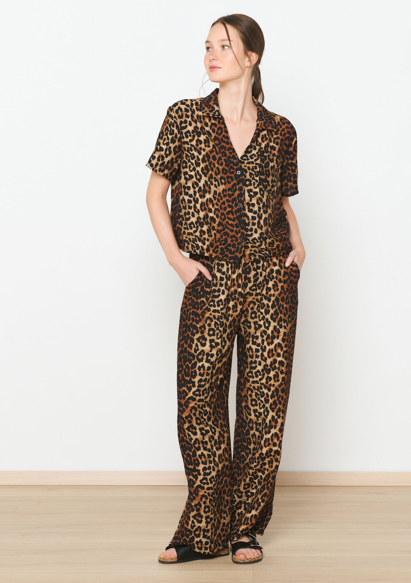 Leopard print shirt, Leopard print shirt - LIGHT CAMEL - 05702603_3814