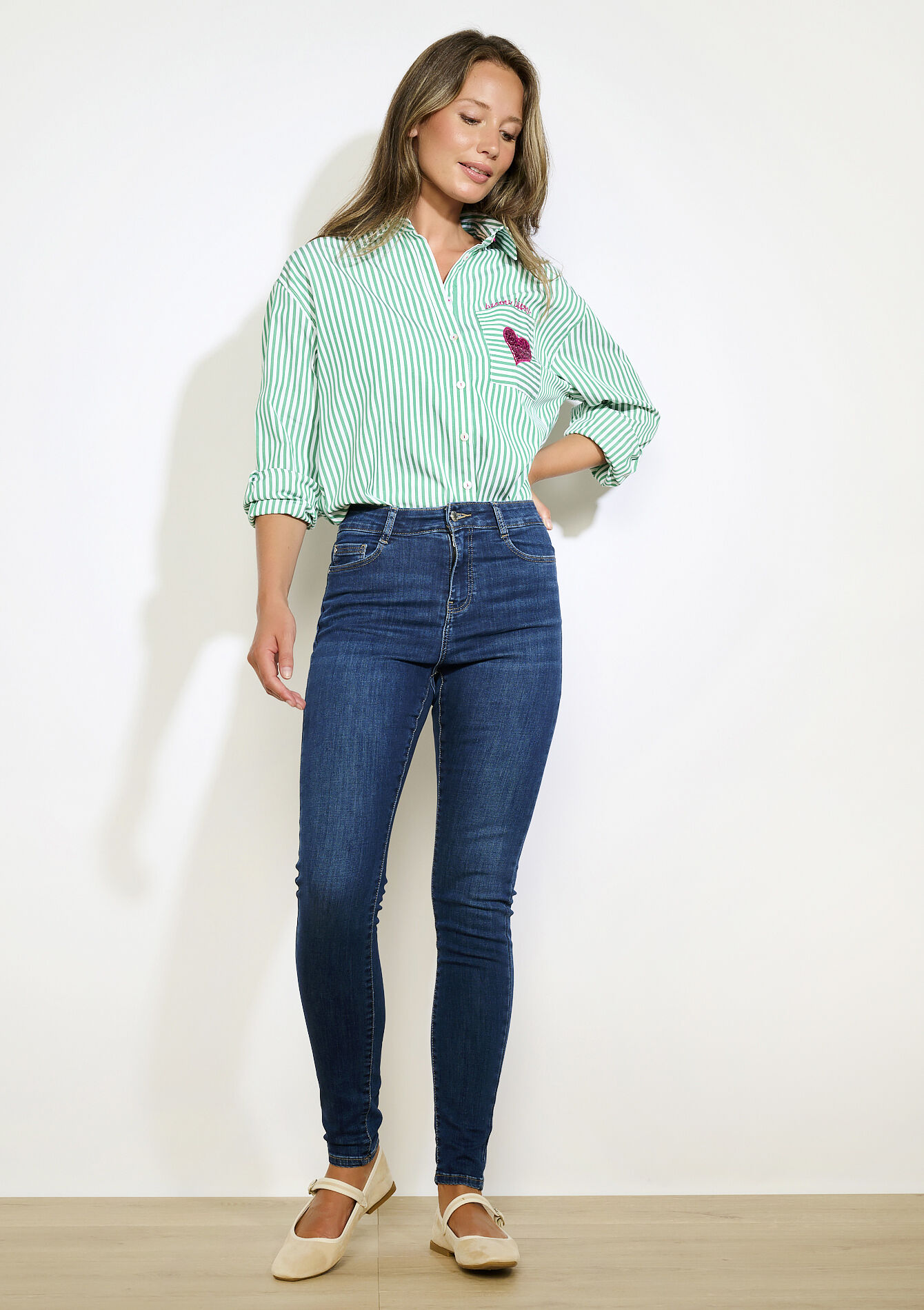 High waist skinny jeans, High waist skinny jeans - DARK BLUE - 22000596_0501