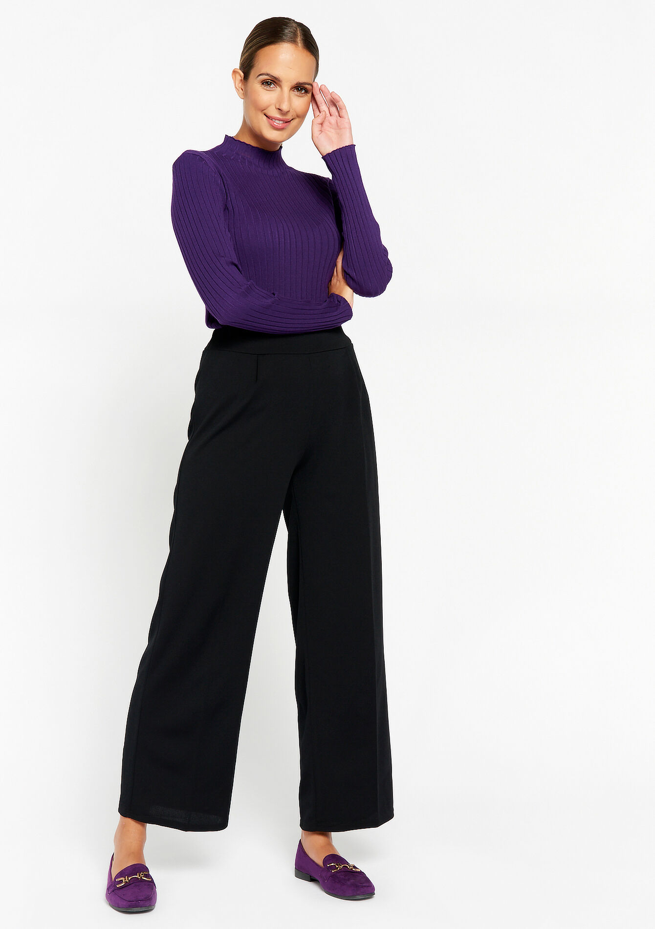 Ribbed pullover - PURPLE - 04006152_5902