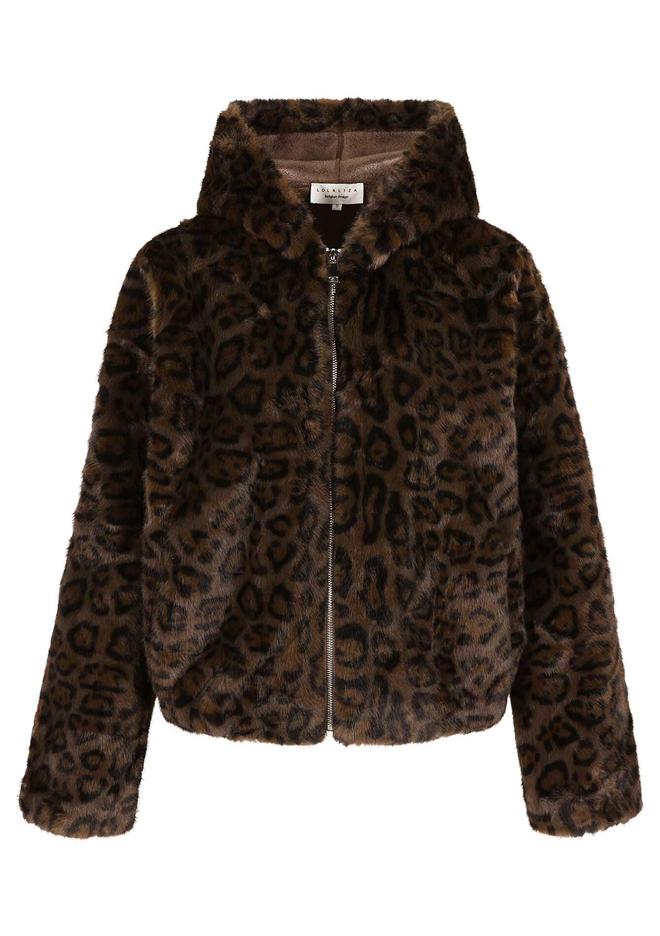 Korte jas met luipaardprint, Korte jas met luipaardprint - BROWN DARK CHOCOLATE - 23000779_3720