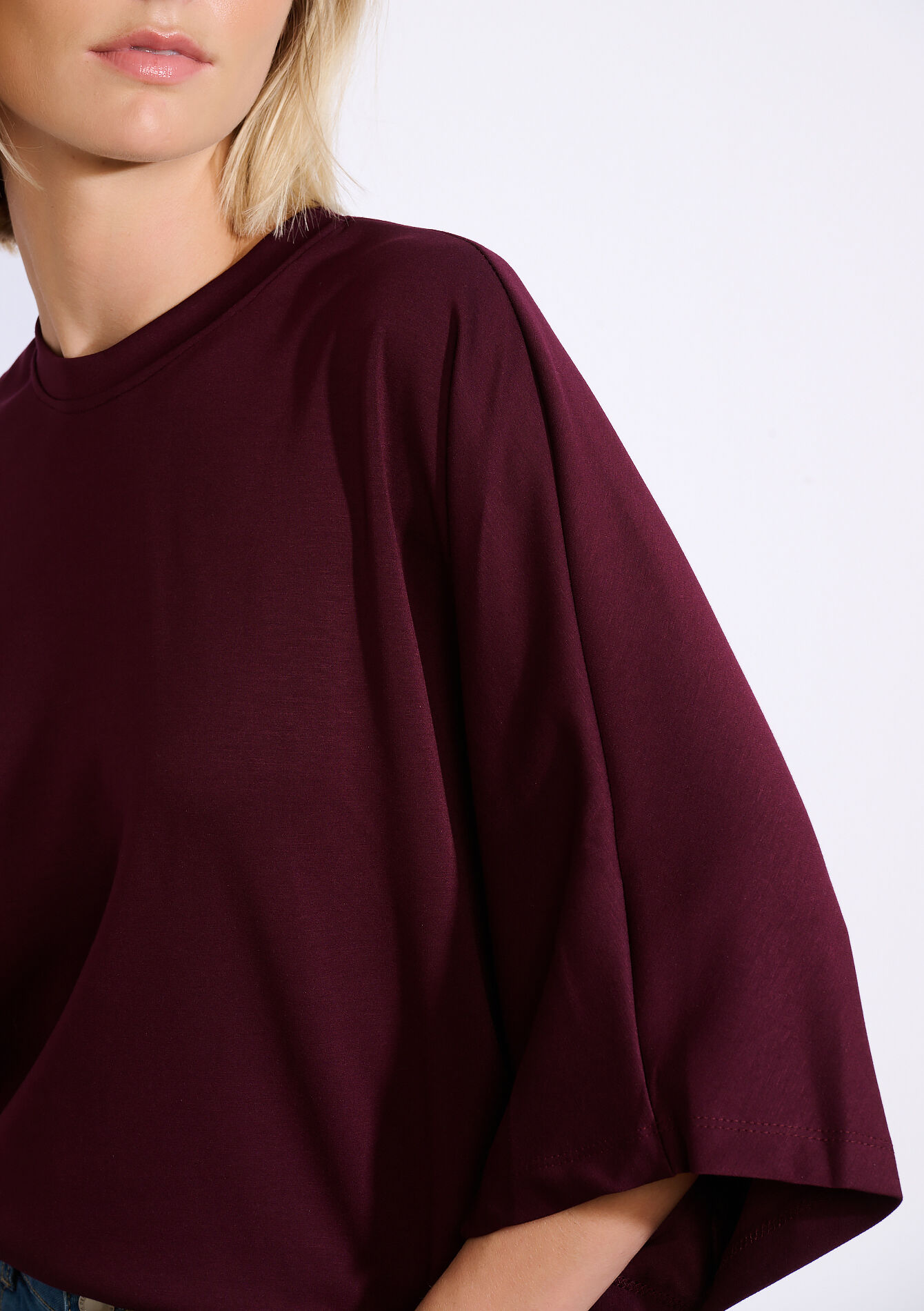 Sweater met wijde mouwen - AUBERGINE - 03001814_1537