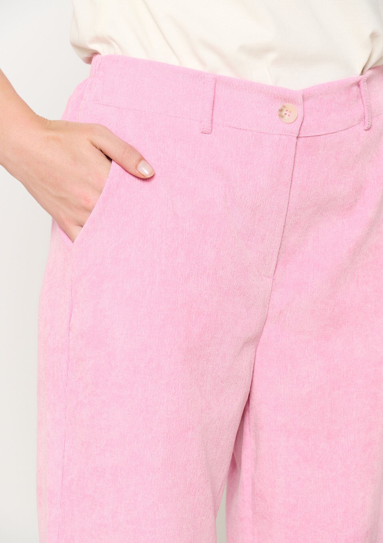 Trousers in baby corduroy, Trousers in baby corduroy - PINK BUBBLEGUM - 06600899_1477