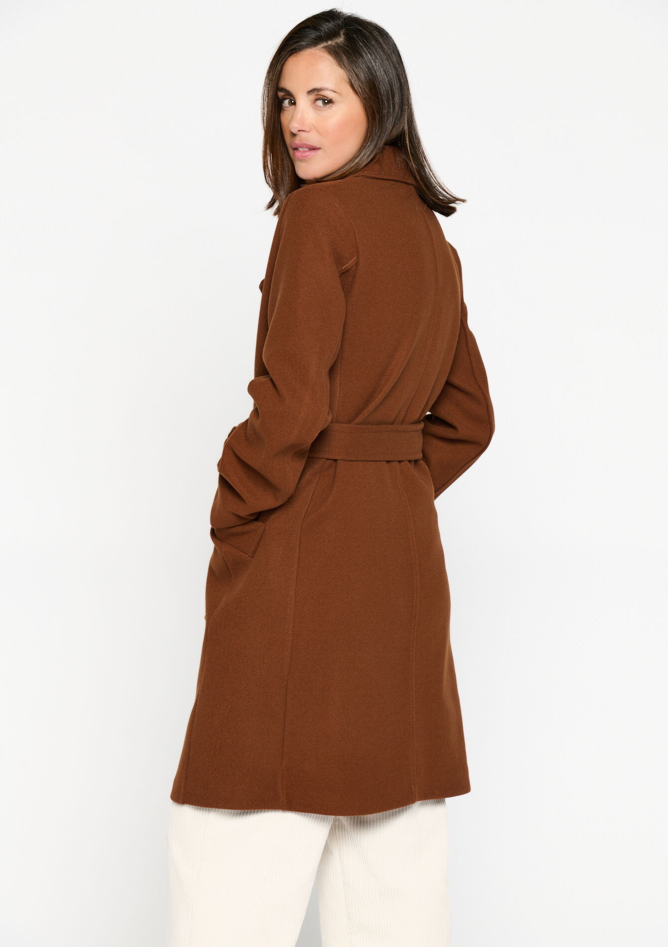 Veste mi-longue - CAMEL BROWN - 23000637_3818