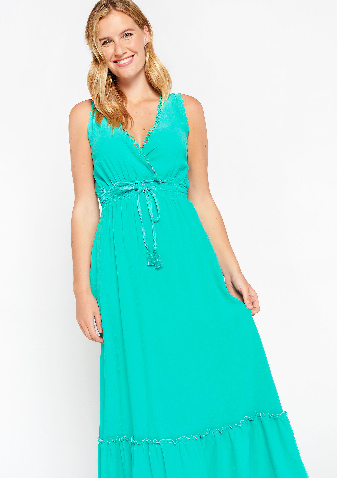 Gekreukte maxi-jurk, Gekreukte maxi-jurk - GREEN LAGOON - 08602052_5252