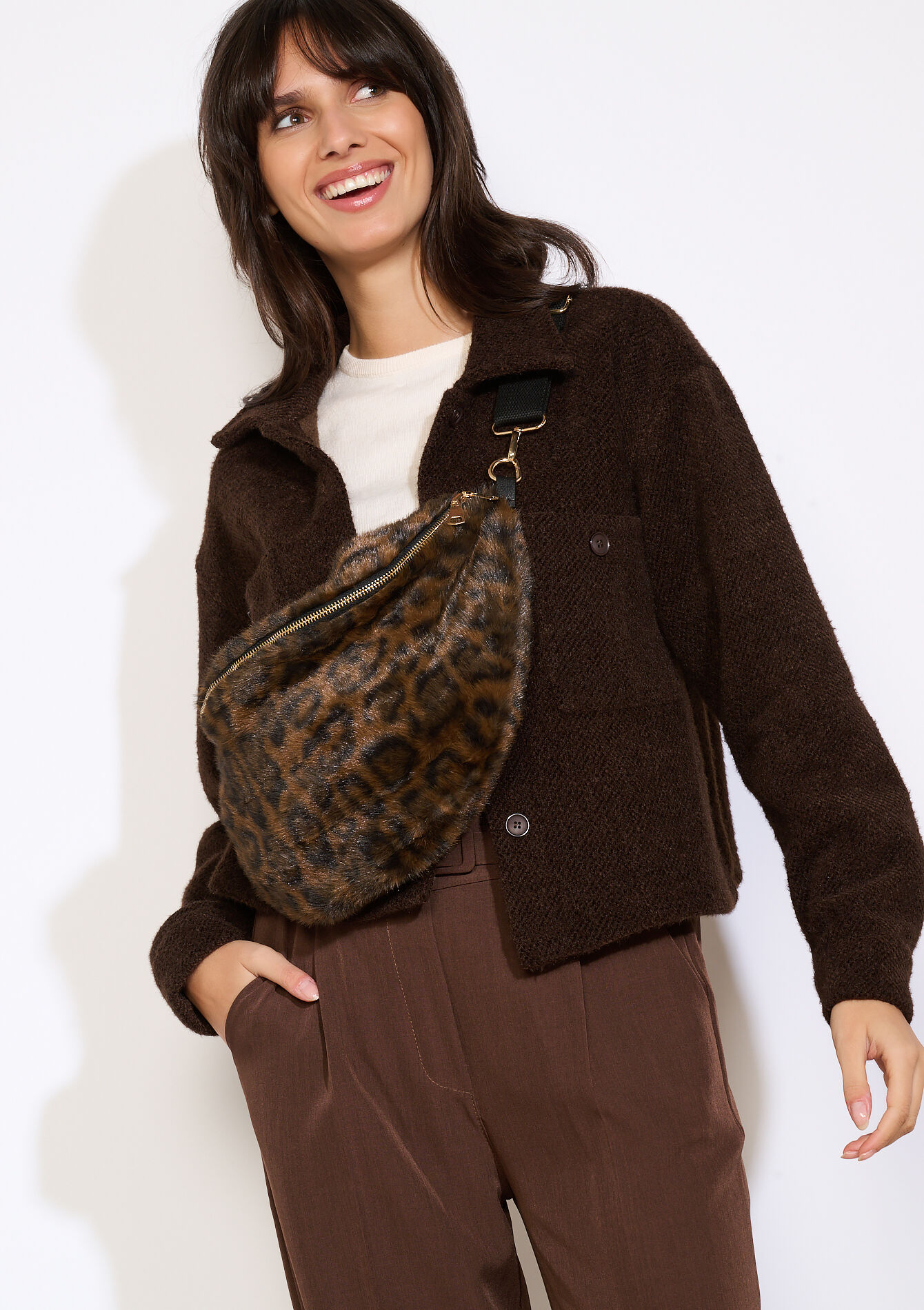 Heuptas met panterprint, Heuptas met panterprint - BROWN DARK CHOCOLATE - 14001929_3720