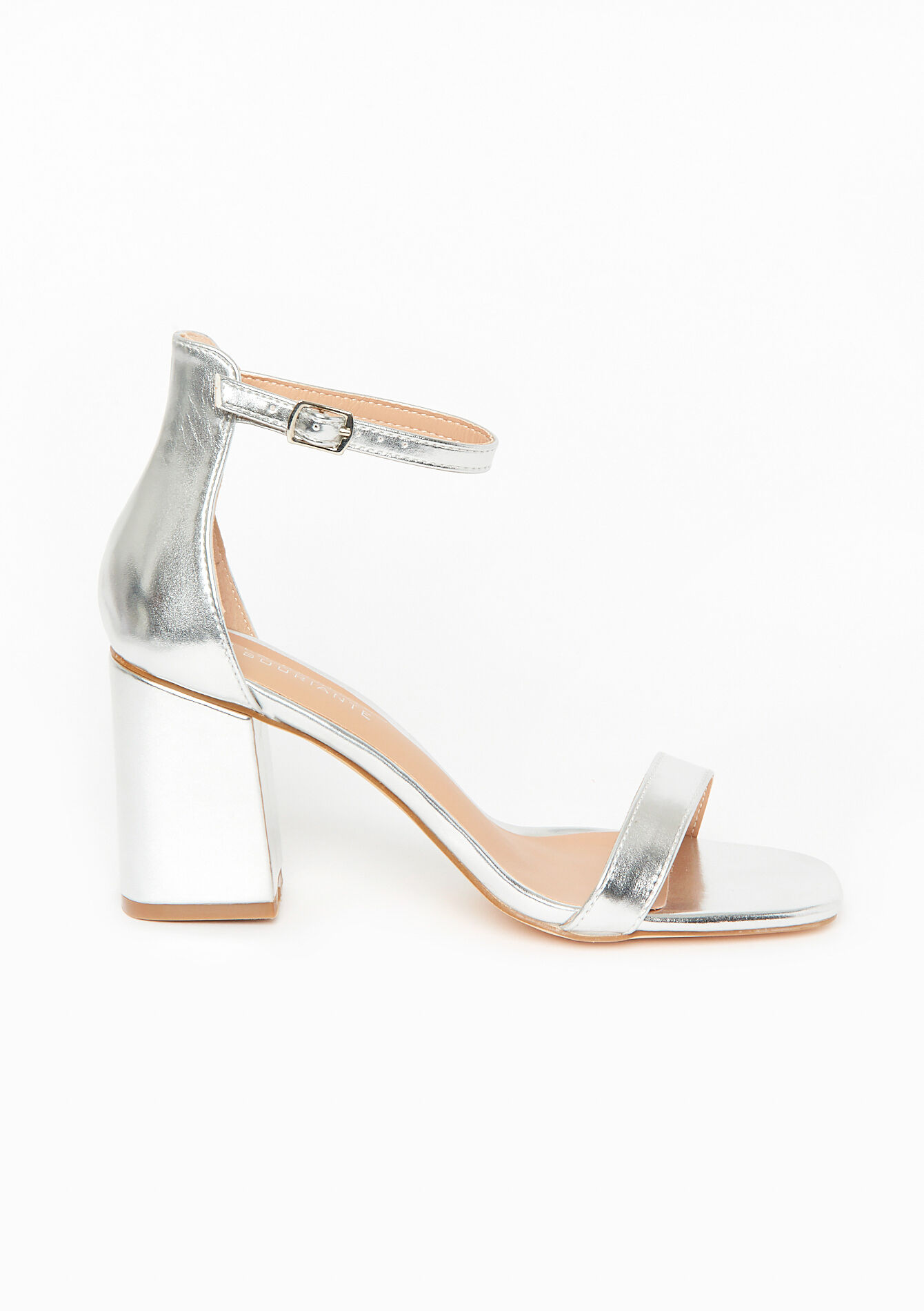 Sandals with square heel, Sandals with square heel - SILVER - 13000653_1059