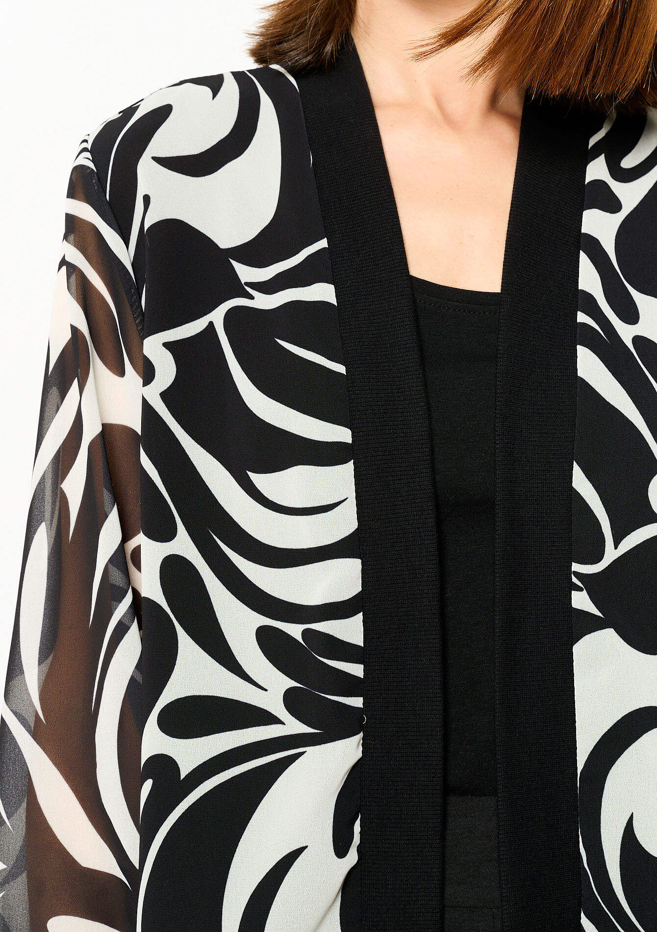 Veste fluide à imprimé fleuri  - BLACK - 09100913_1119