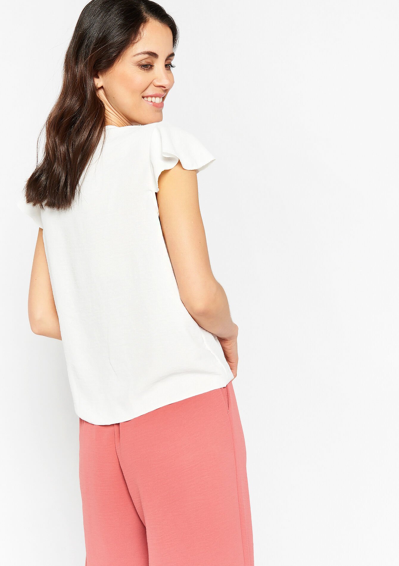 Blouse met knoop, Blouse met knoop - OFFWHITE - 05702189_1001