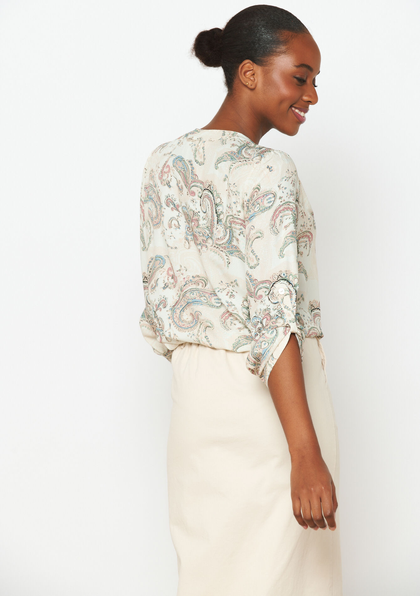 Blouse met paisleyprint, Blouse met paisleyprint - NATURAL WHITE - 05702487_2510