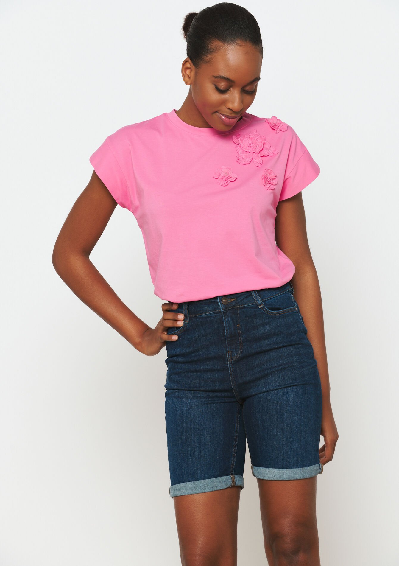 Short long en denim - DARK BLUE - 22000516_0501