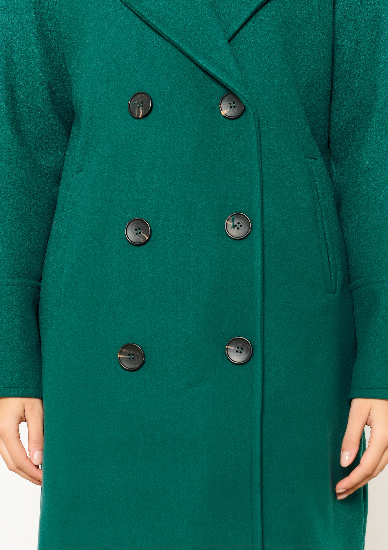 Mid-length coat, Mid-length coat - BOTTLE GREEN - 23000715_1778