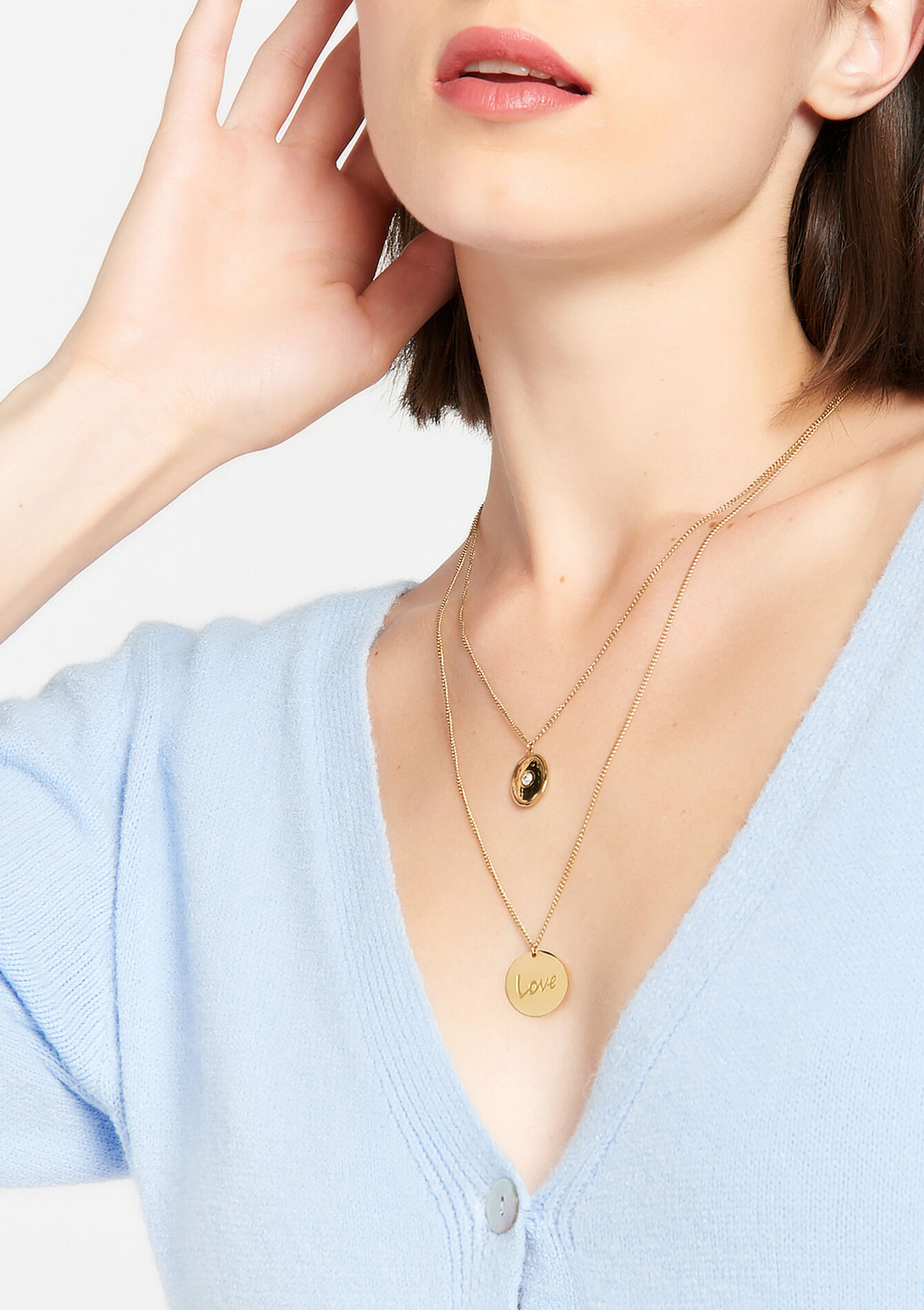 Necklace with double chain, Necklace with double chain - GOLD - 992007