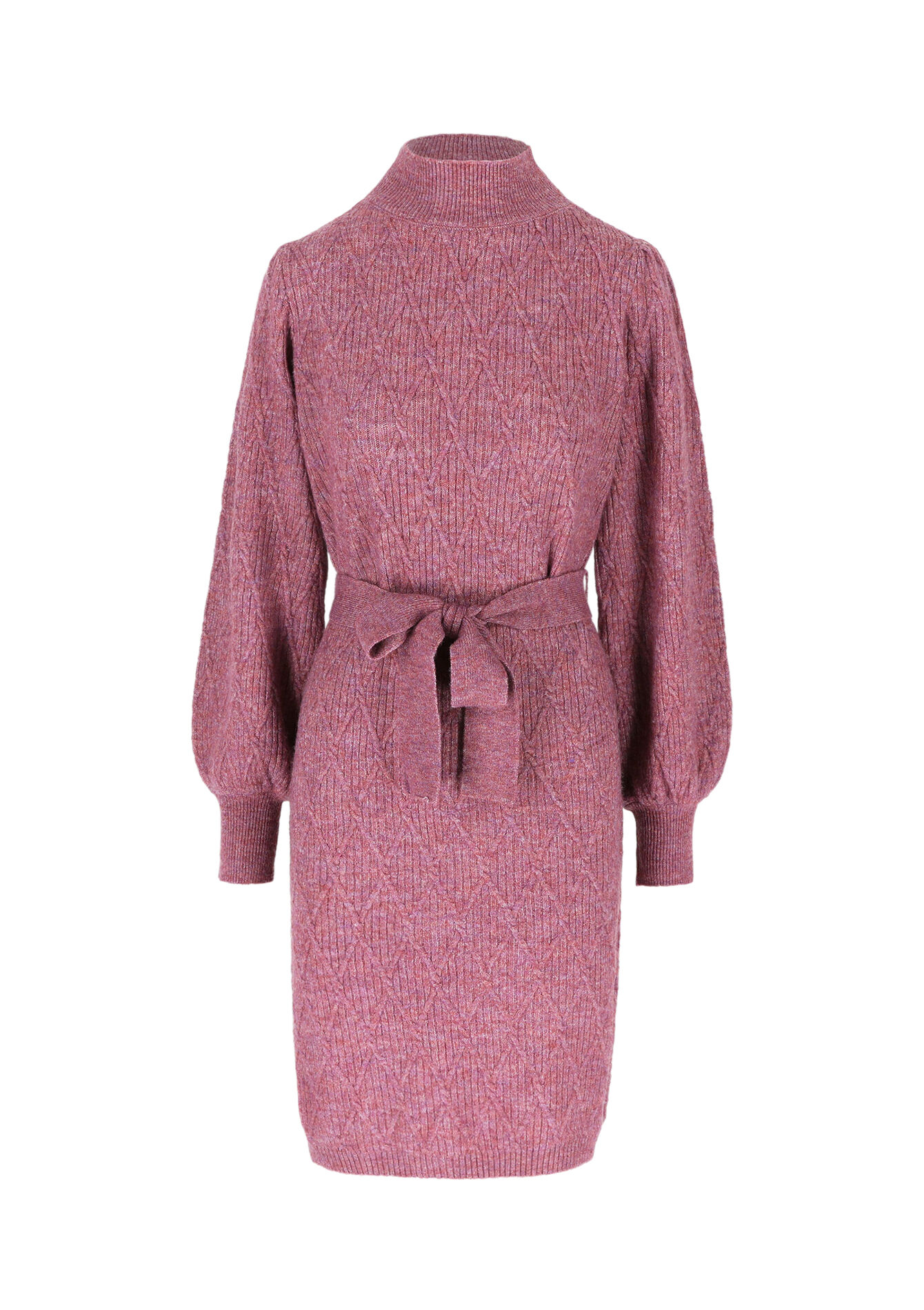 Cable knit sweater dress with ribbon, Cable knit sweater dress with ribbon - VIOLET MEL - 08103688_140