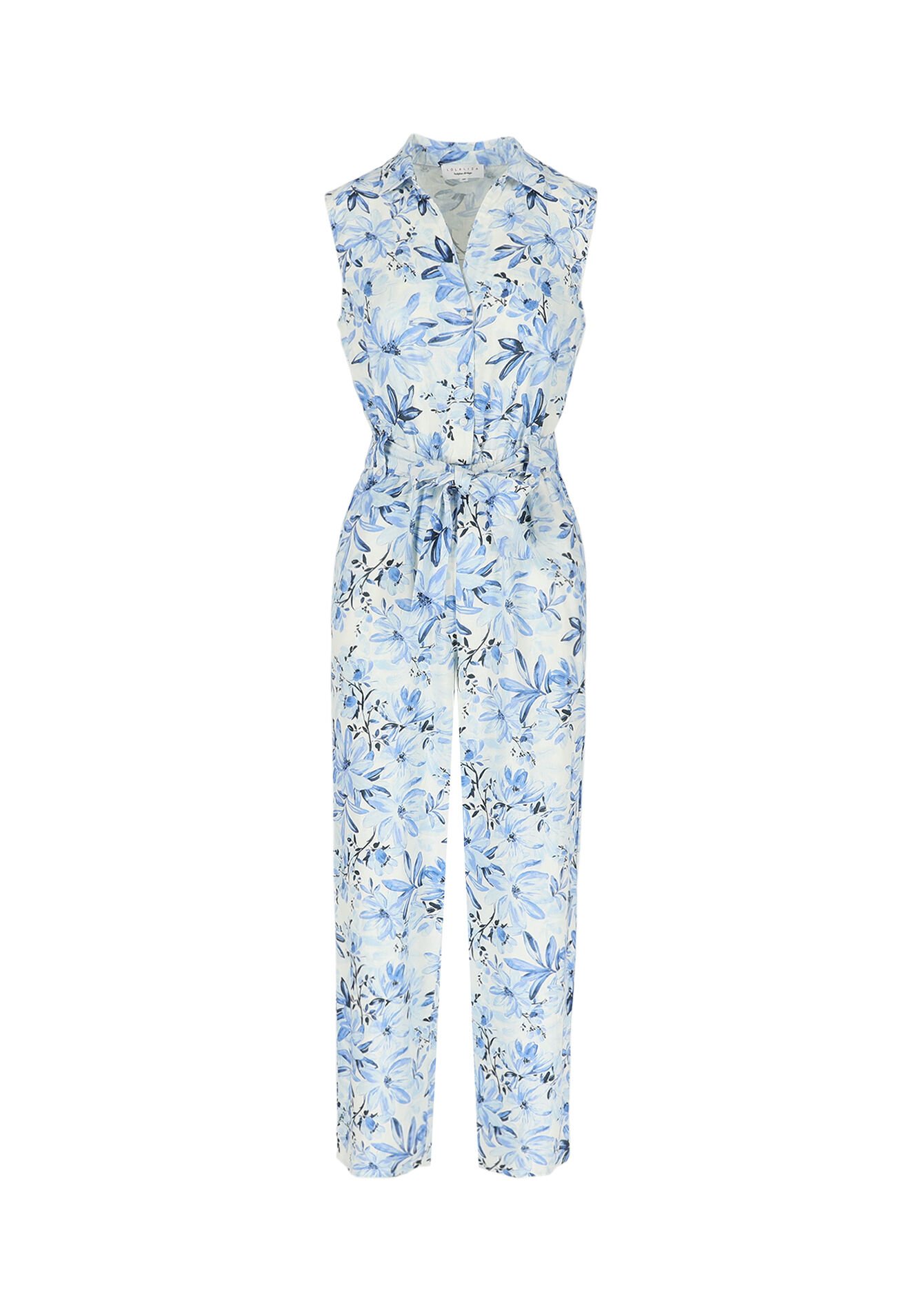 Flowing floral jumpsuit, Flowing floral jumpsuit - ELECTRIC BLUE - 06004568_1619