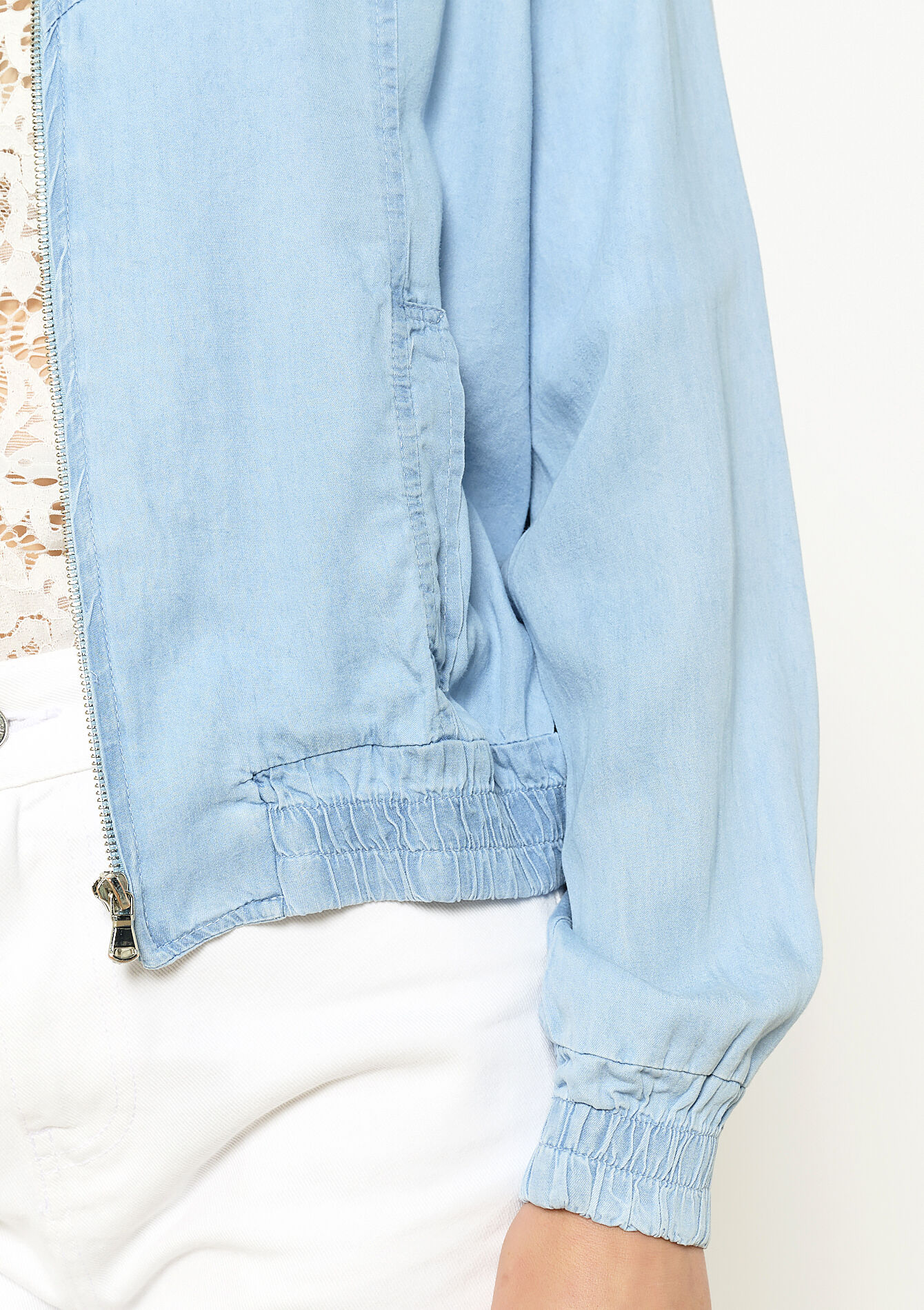 Lightweight denim jacket - BLUE BLEACHED - 09101075