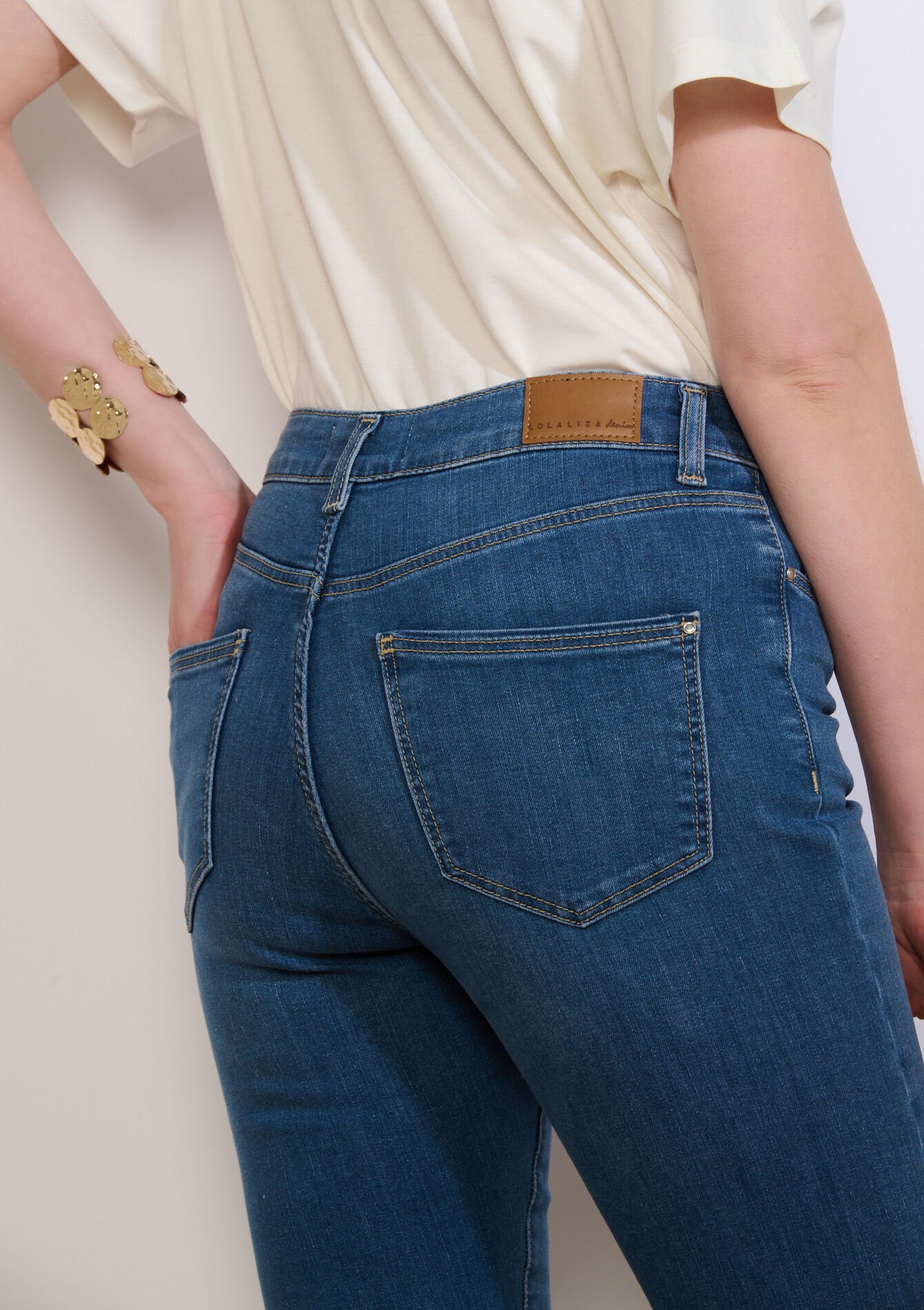 High-rise skinny jeans - MEDIUM BLUE - 22000631_0500