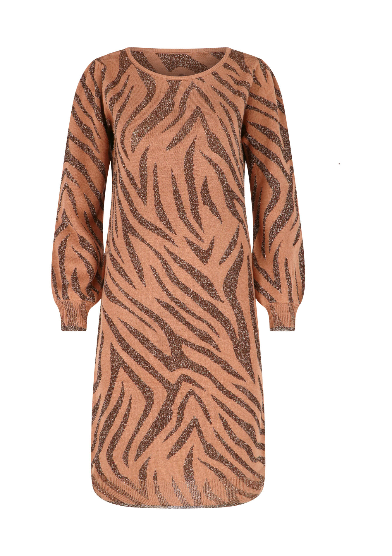 Trui-jurk met zebraprint - LIGHT TAUPE - 08103265
