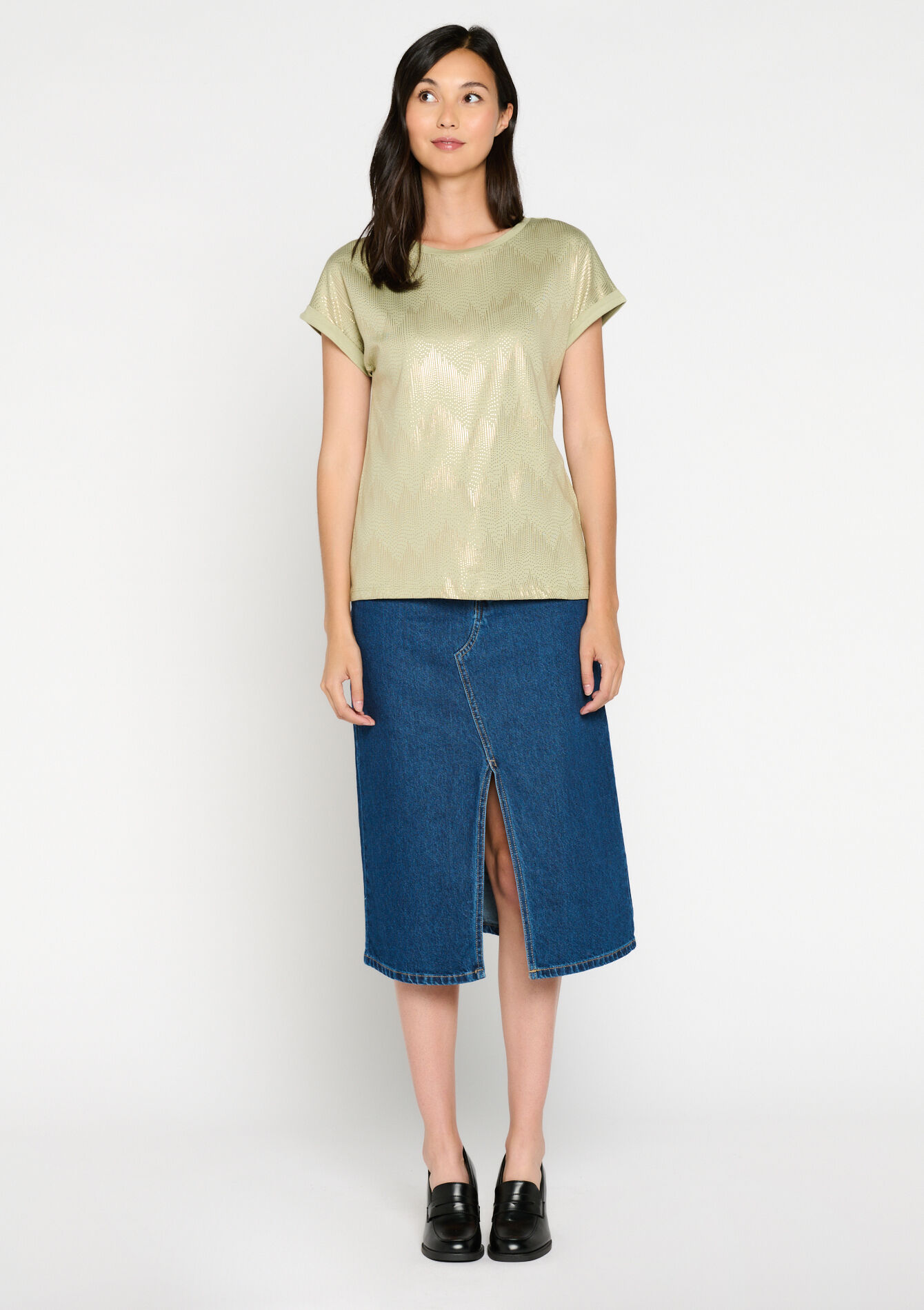 T-shirt avec marquage en flex - KHAKI FADED - 02301474_4326